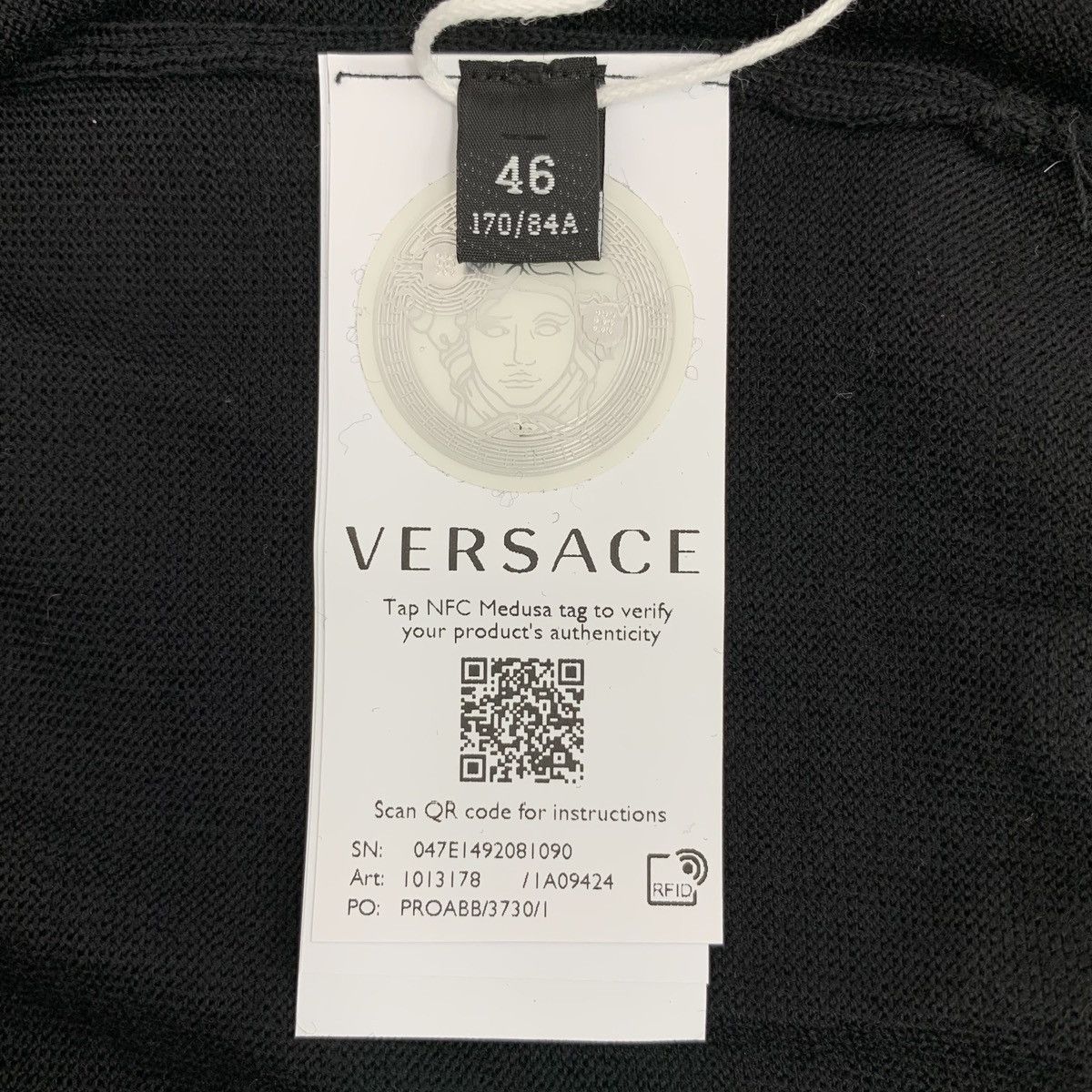Versace Versace Black Wool Long Sleeve Knit Sweater K26WX Size US S / EU 44-46 / 1 - 8 Thumbnail