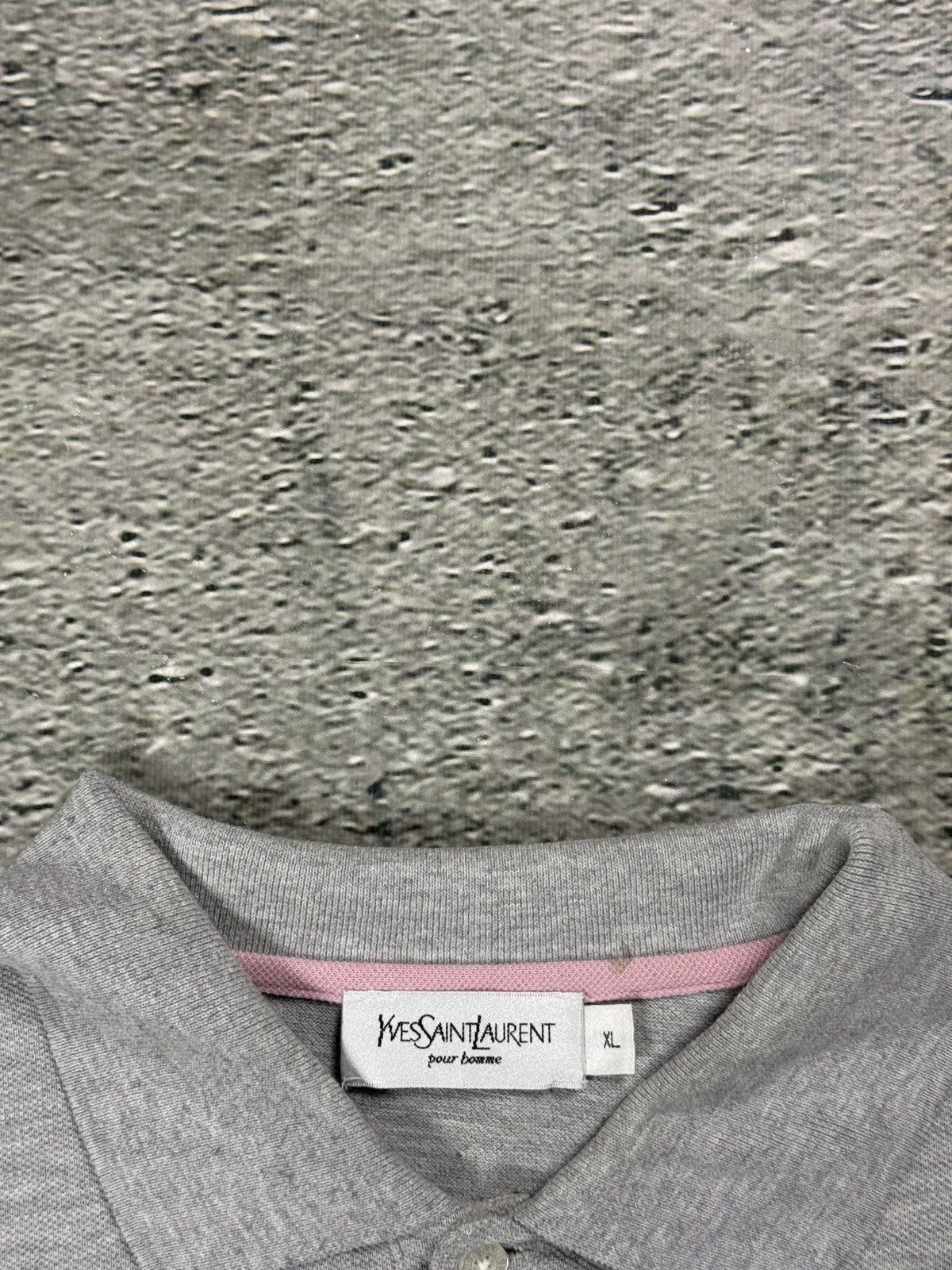 Yves Saint Laurent Yves Saint Laurent polo big logo t-shirt vintage grey Size US XL / EU 56 / 4 - 3 Thumbnail