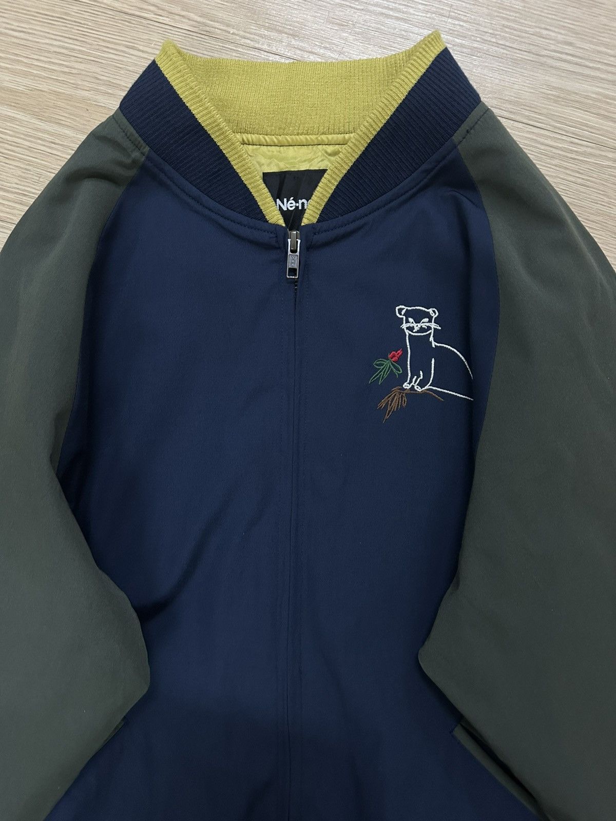 Issey Miyake × Ne-Net Rare Ne-net by Issey Miyake Embroidery Light Bomber Jacket Size US M / EU 48-50 / 2 - 3 Thumbnail