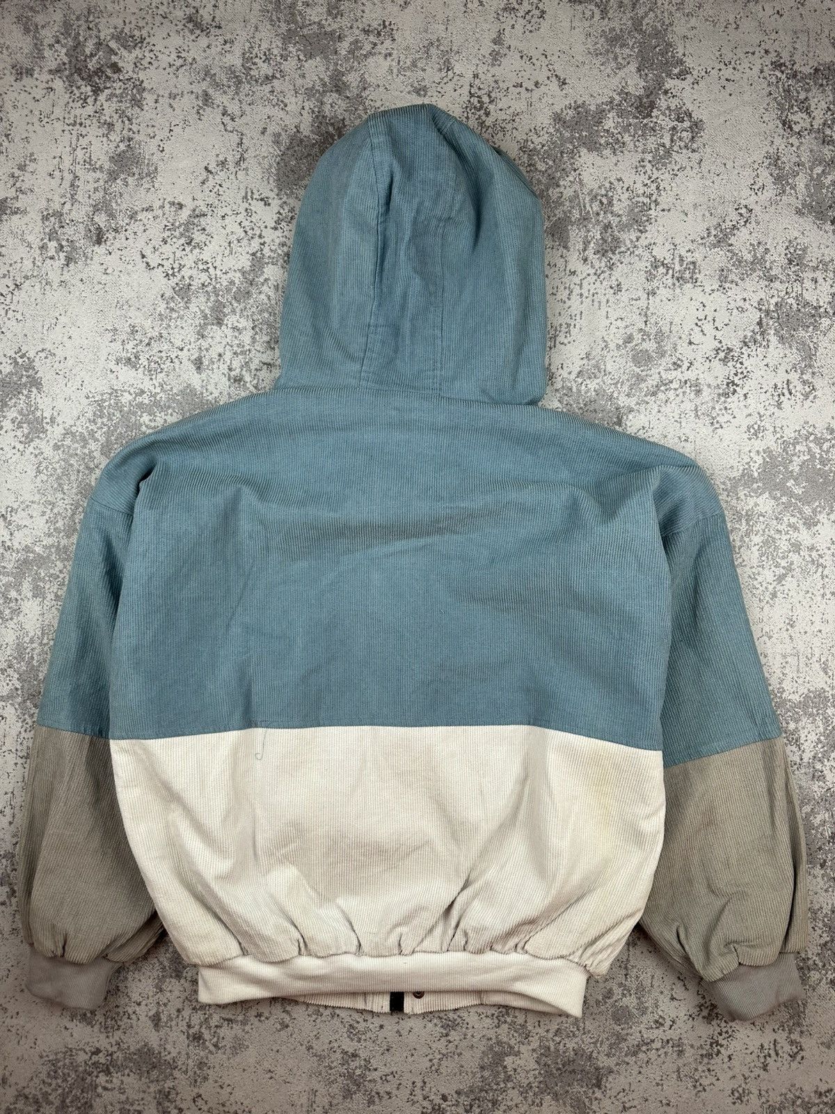 Japanese Brand Y2K Rasta Zaful Colorblock Corduroy Hooded Jacket Size US L / EU 52-54 / 3 - 13 Thumbnail