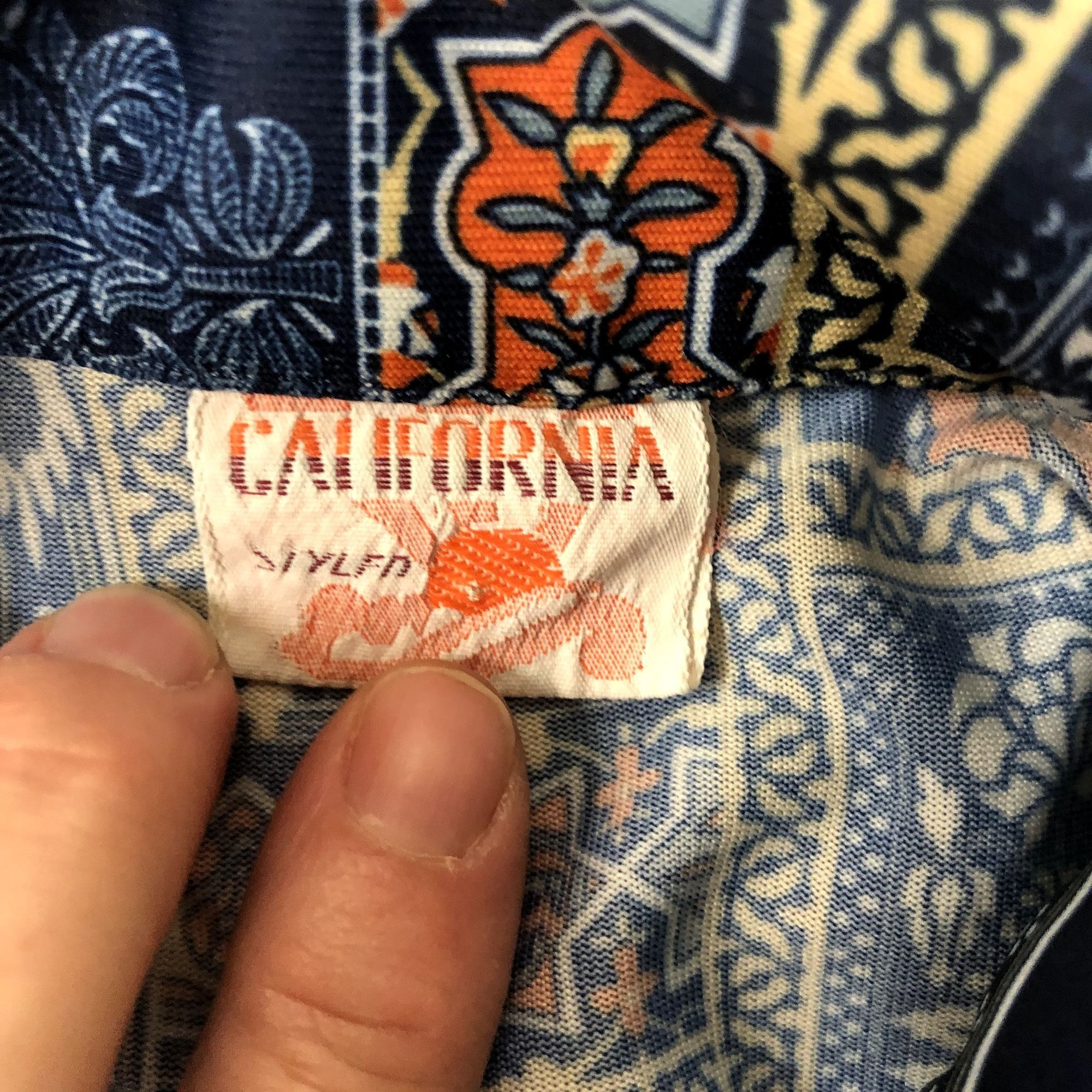 Unkwn 70's California Styled Men's MoD Blue Orange HIPPIE Shirt S Size US S / EU 44-46 / 1 - 7 Preview