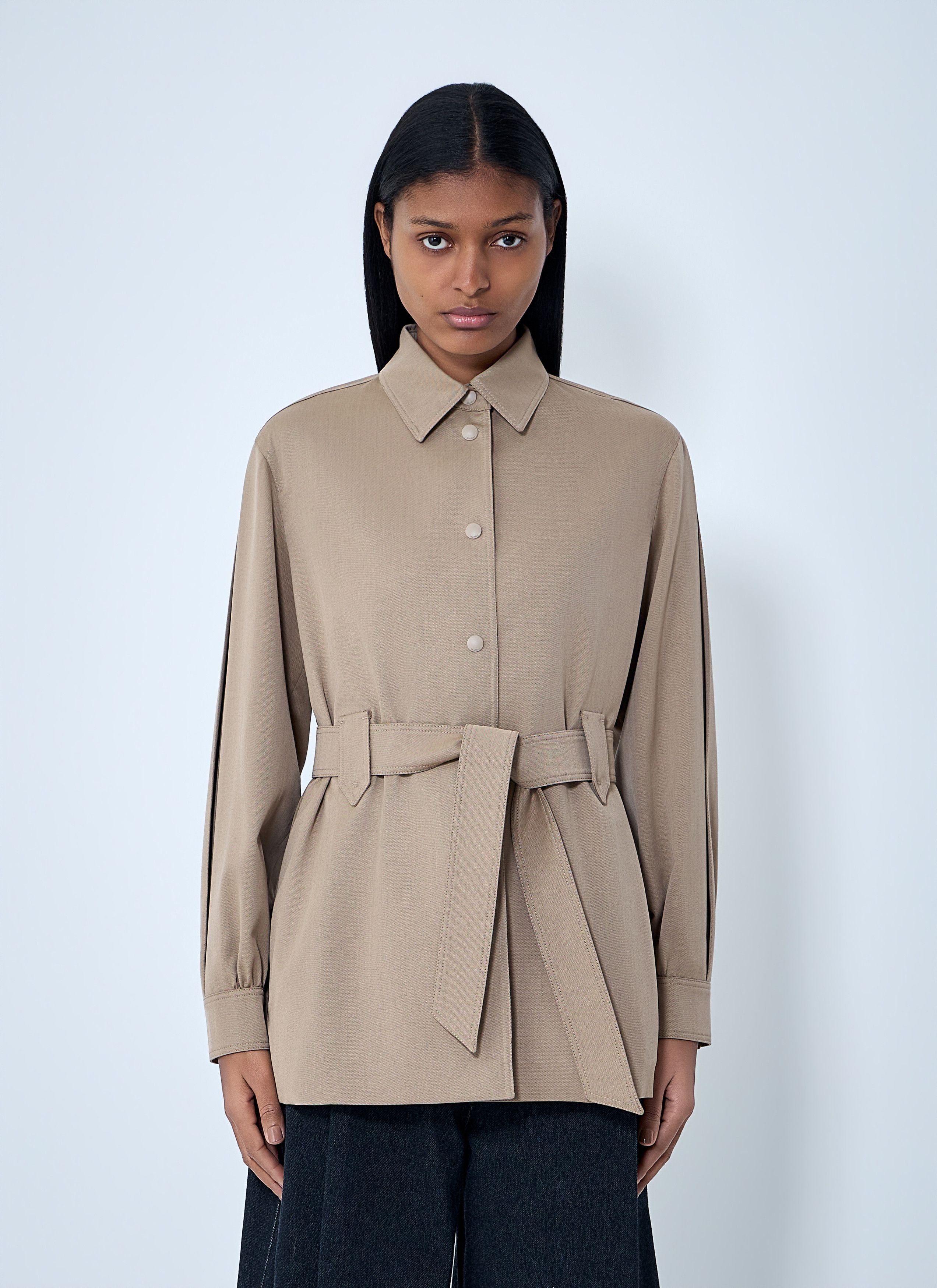 Max Mara Belted Button-Down Shirt Size M / US 6-8 / IT 42-44 - 1 Thumbnail