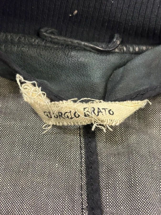 Giorgio Brato 2000s Giorgio Brato Black Faded Distressed Leather Bomber Jacket Size US M / EU 48-50 / 2 - 11 Thumbnail