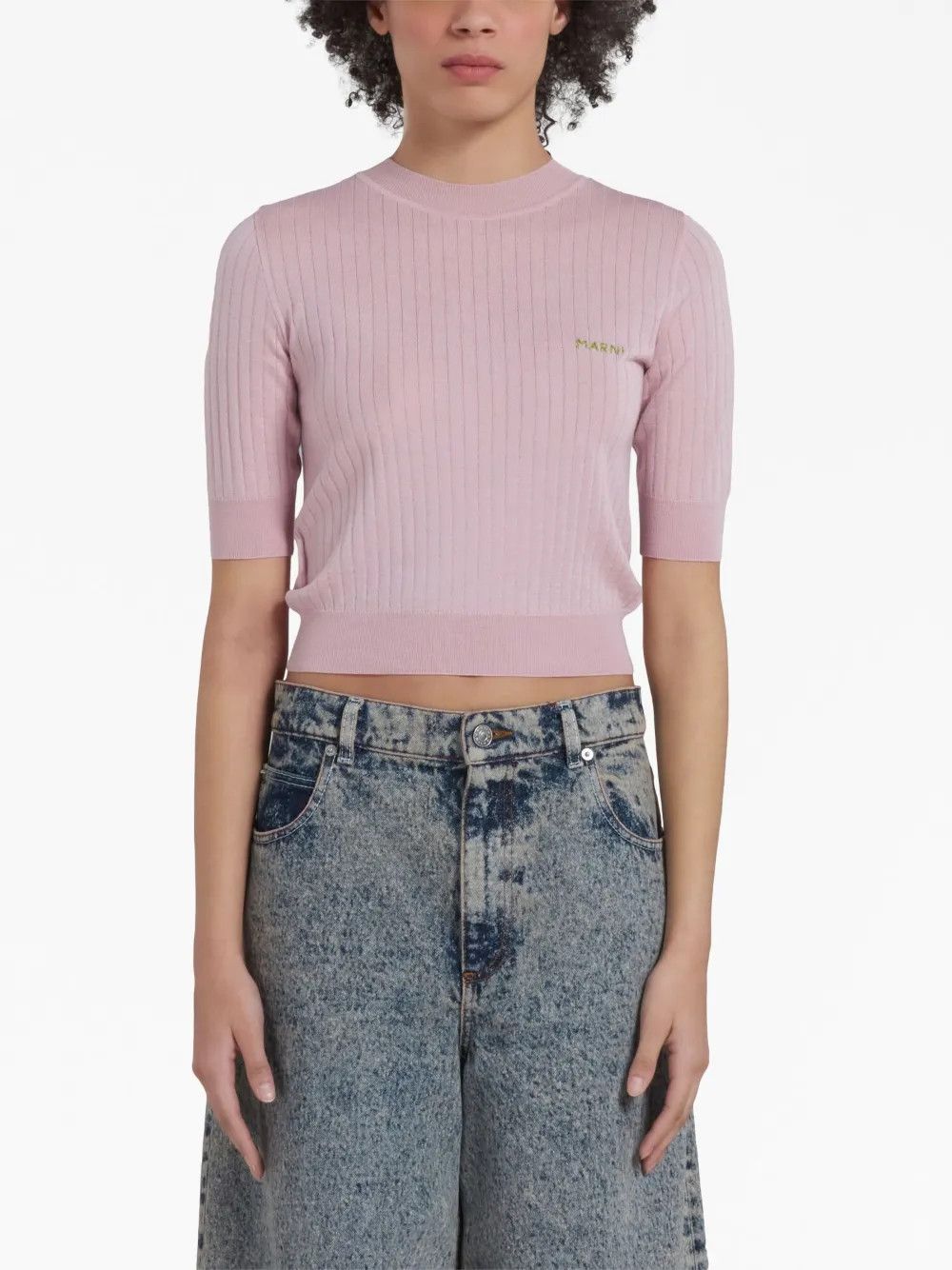 Marni o1y1125 Crewneck Sweater in Light Pink Size XS / US 0-2 / IT 36-38 - 3 Thumbnail