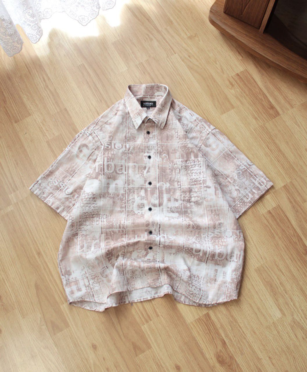 Vintage 🔥 RARE Versace Classic Vintage Drill Shirt Short Sleeve Y2K Size US XL / EU 56 / 4 - 2 Thumbnail