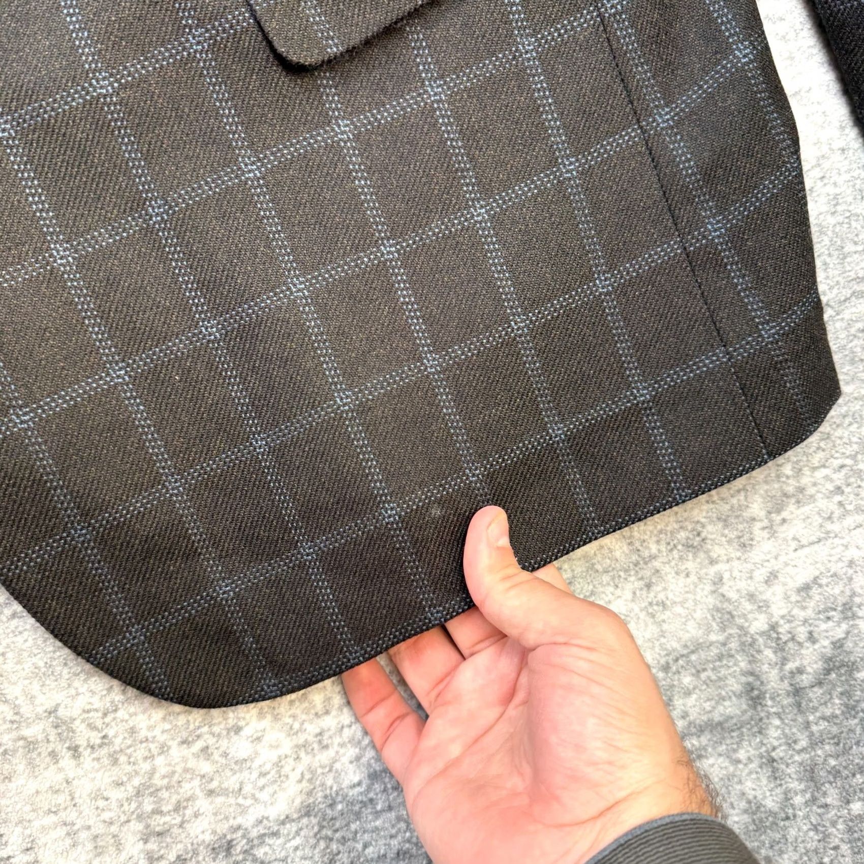 Stafford Stafford Sport Coat Blazer Jacket Mens 46S Brown Wool Plaid Notch Lapel 2-Button 4-Button Sleeve" Size 46R - 6 Thumbnail