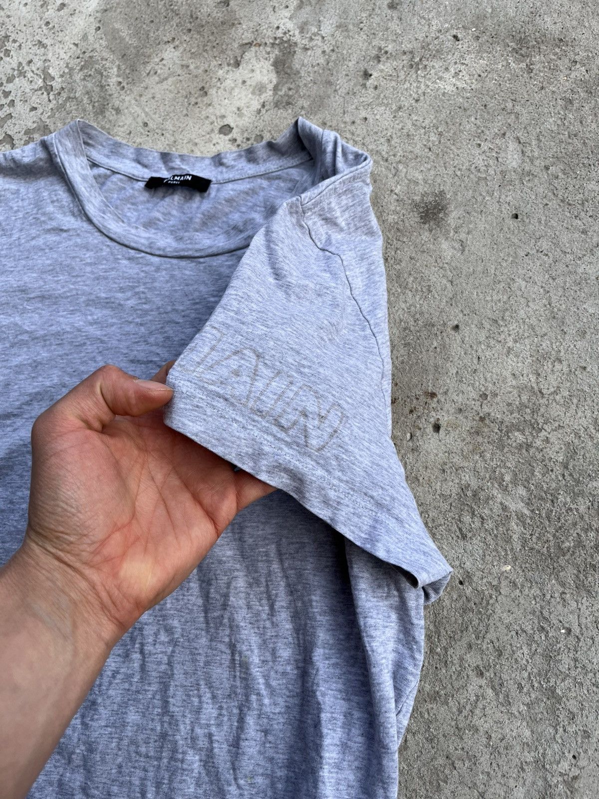 Balmain Rare Balmain Paris Logo Slim Fit Grey T-Shirt Tee Size US S / EU 44-46 / 1 - 3 Thumbnail