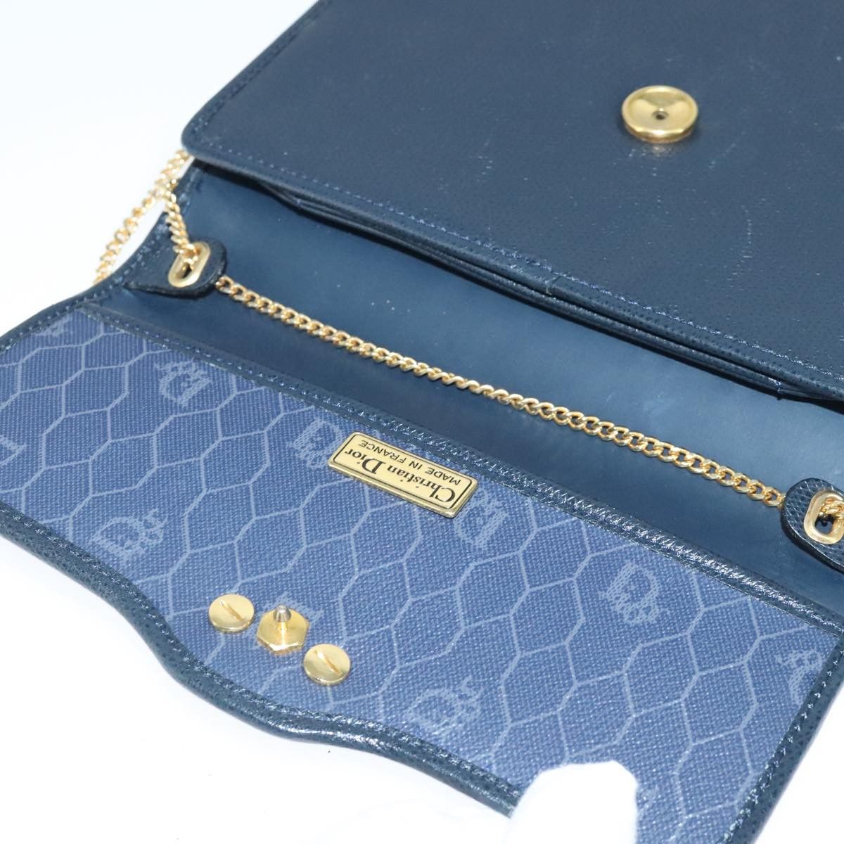 Dior DIOR Chain Shoulder Bag Leather Navy Gold Size ONE SIZE - 15 Thumbnail