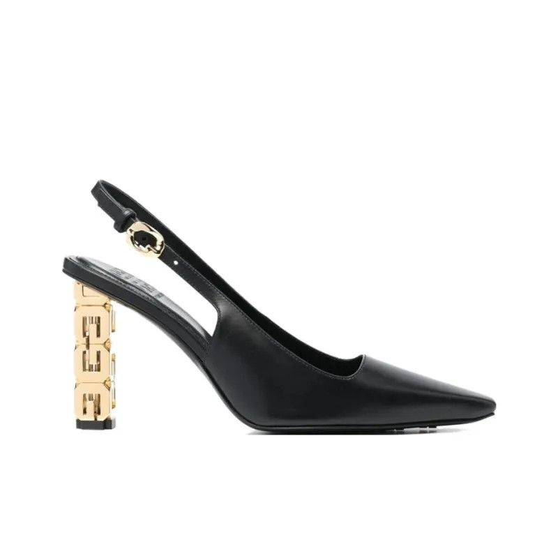 Givenchy o1srvl11e1024 G-Cube 50mm Slingback Heels in Black Size US 8 / IT 38 - 1 Thumbnail
