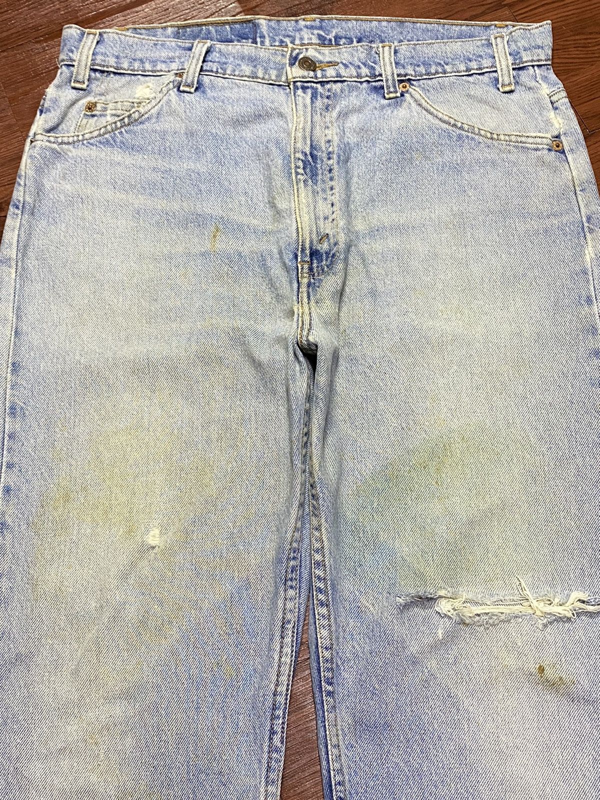 Levi's Vintage Levis505 80’s Orange Tab Grunge Distressed Jeans Size US 35 - 3 Thumbnail