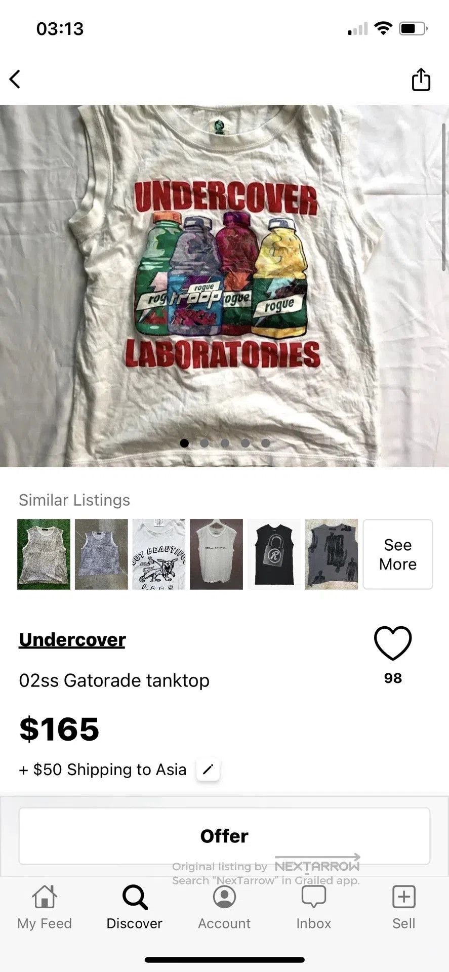 Undercover undercover laboratories graphic tank top. Size US S / EU 44-46 / 1 - 2 Thumbnail