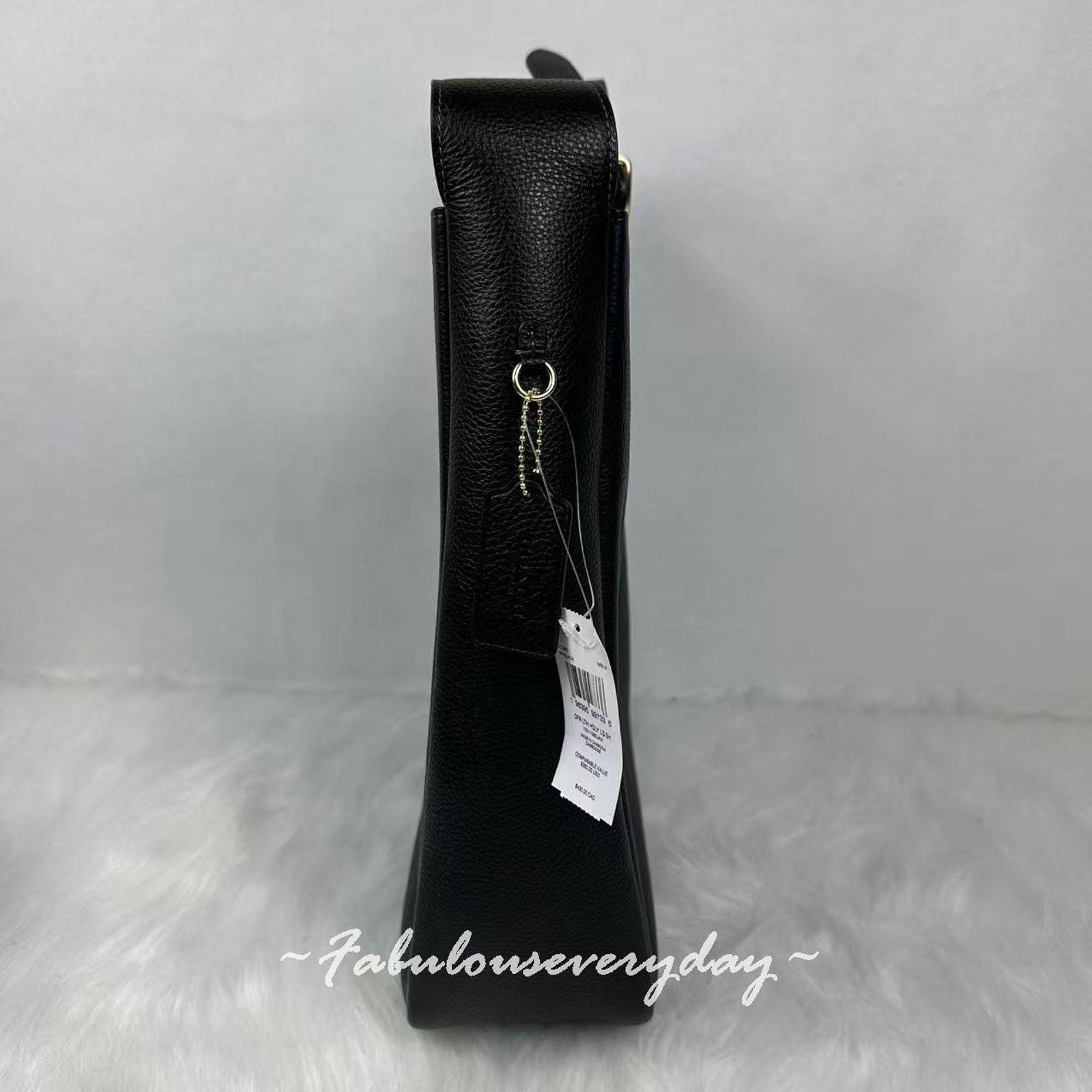 Coach Coach Hadley Large Shoulder Bag Leather/Gold/Black CCD65 NWT Size ONE SIZE - 4 Thumbnail