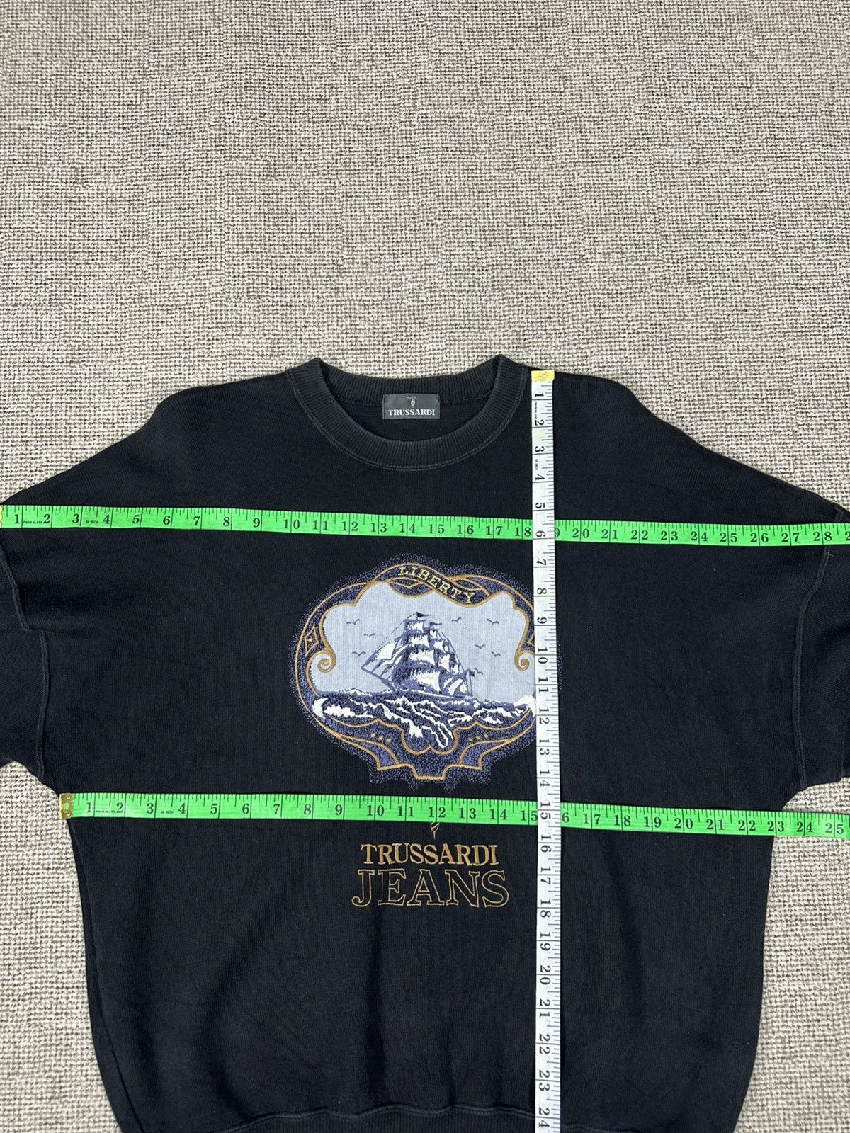 Trussardi Vintage Trussardi Jeans Liberty Logo Baggy Crewneck Z462 Size US L / EU 52-54 / 3 - 6 Thumbnail