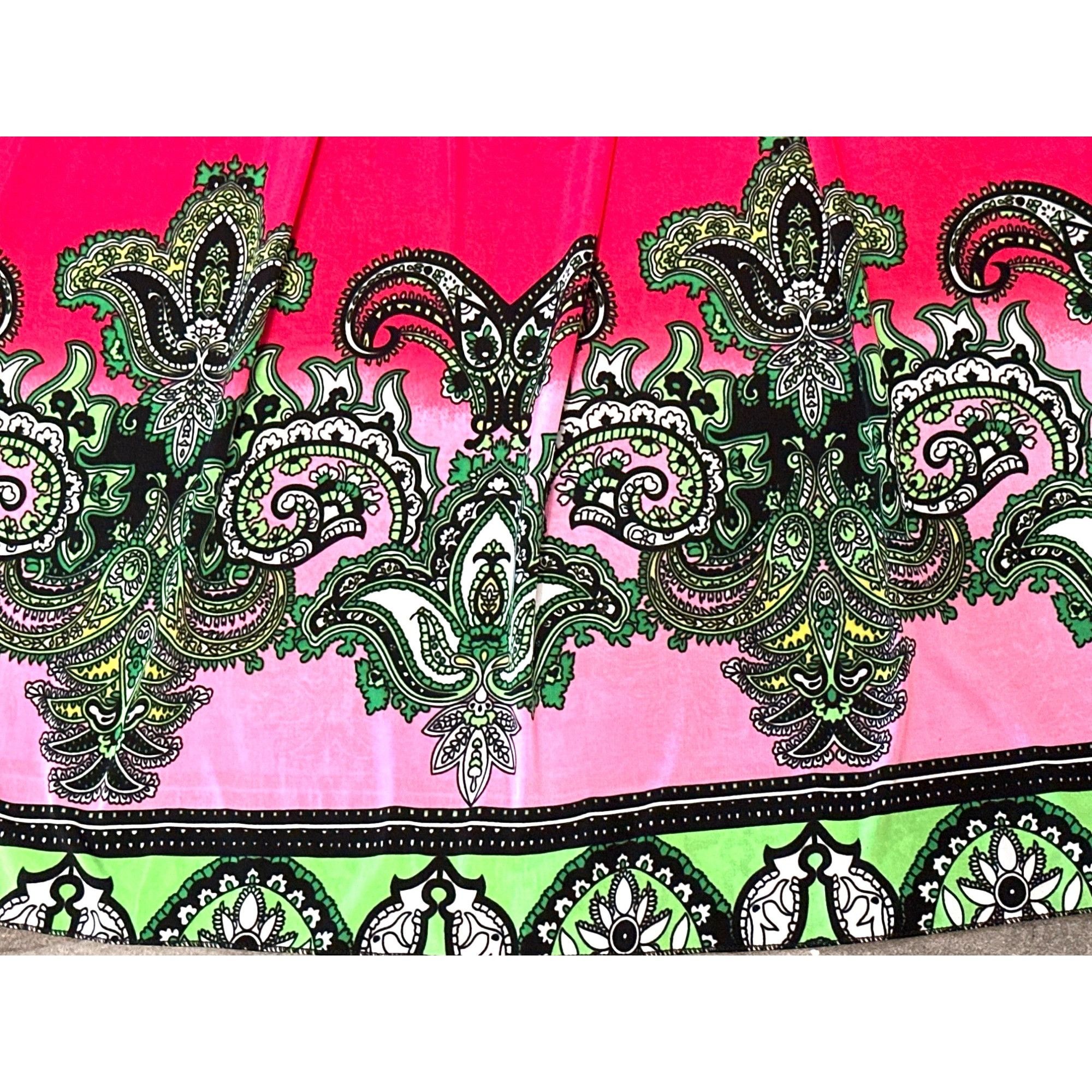 Other Ace Fashion Boho Paisley Bright Pink Print Sundress Sleevele Size XXL / US 16-18 / IT 52-54 - 13 Thumbnail