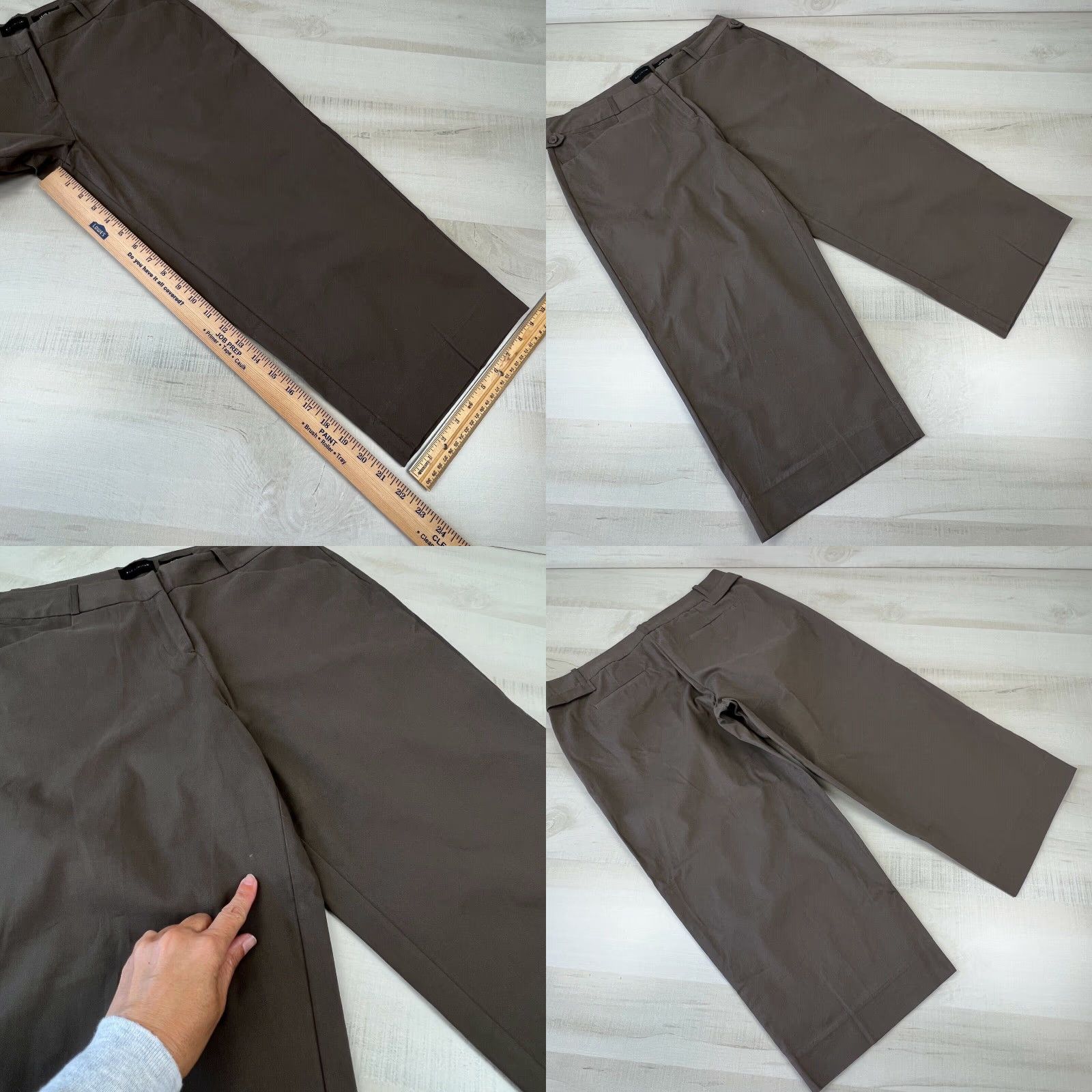 Vintage The Limited Women's Brown Cropped Pants 10 Lexie Fit Flat Front Crop Casual Size 32" / US 10 / IT 46 - 8 Thumbnail