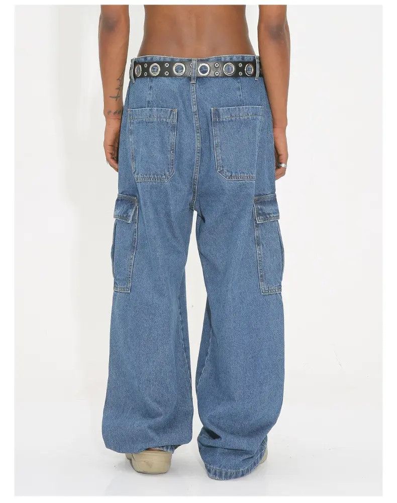 Japanese Brand × Jean Blue Baggy Cargo Denim Jeans Size US 34 / EU 50 - 6 Thumbnail