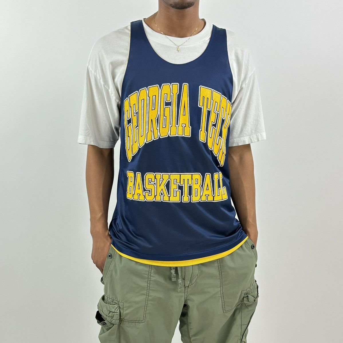 Vintage vintage 90s GEORGIA TECH College Basketball spellout jersey Size US L / EU 52-54 / 3 - 1 Thumbnail