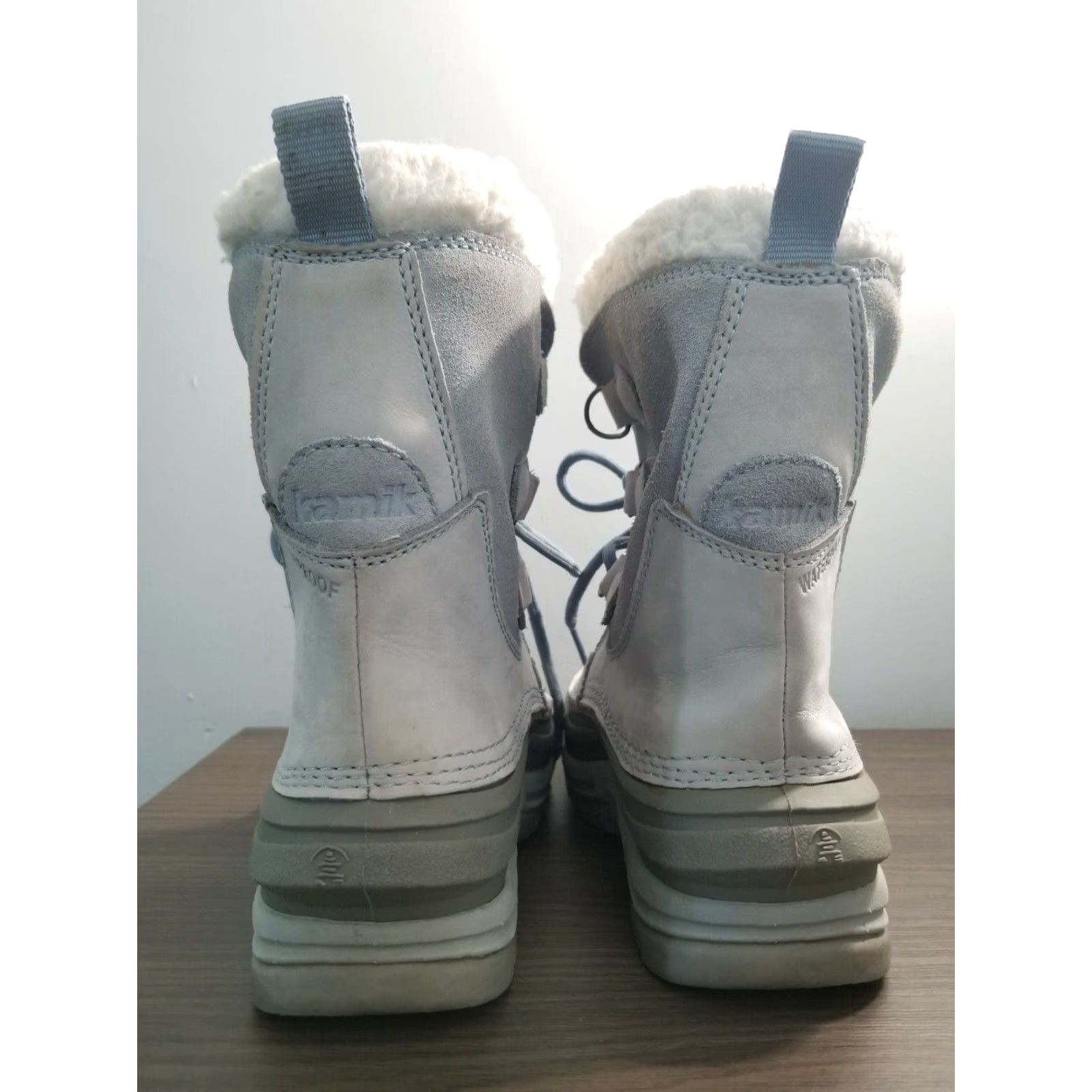Vintage KAMIK Snow Boot Women’s 7 Waterproof Snow Winter Lace Up Mid-Calf Snowden Blue Leather Boot Womens Size US 7 / IT 37 - 6 Thumbnail