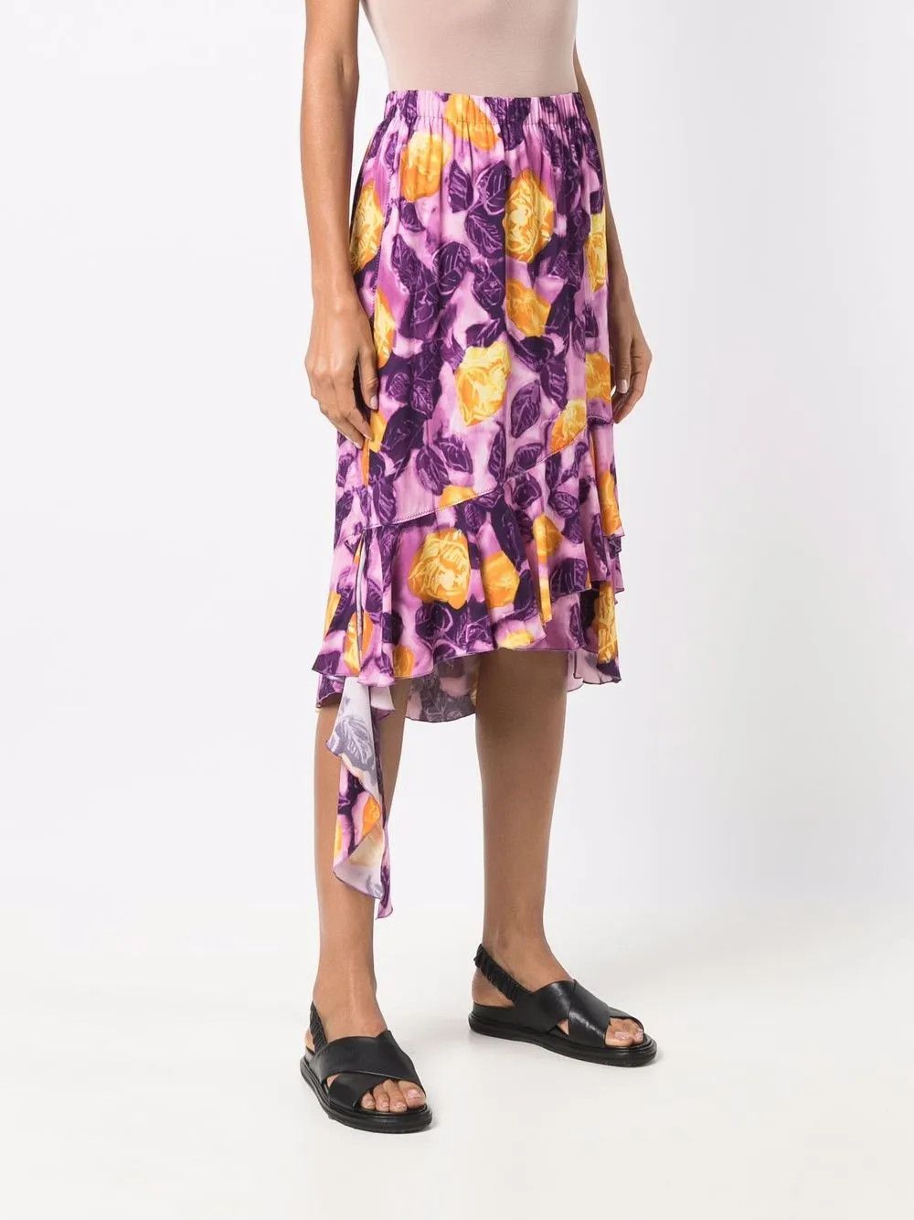 Marni o1y1125 Midi Skirt in Multicolor Size 27" / US 4 / IT 40 - 3 Thumbnail