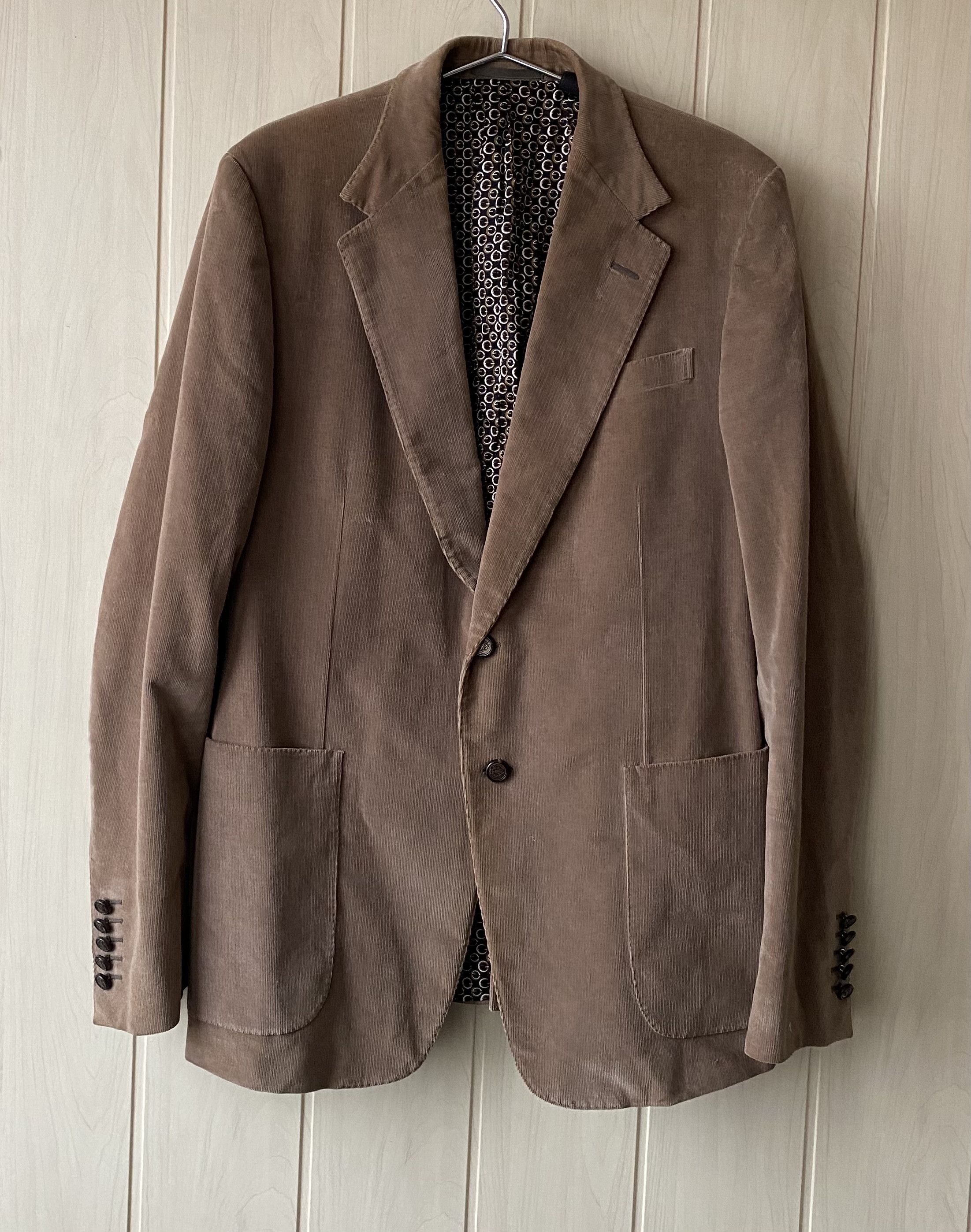 image of Gucci x Tom Ford Corduroy Blazer in Beige, Men's (Size 46L)
