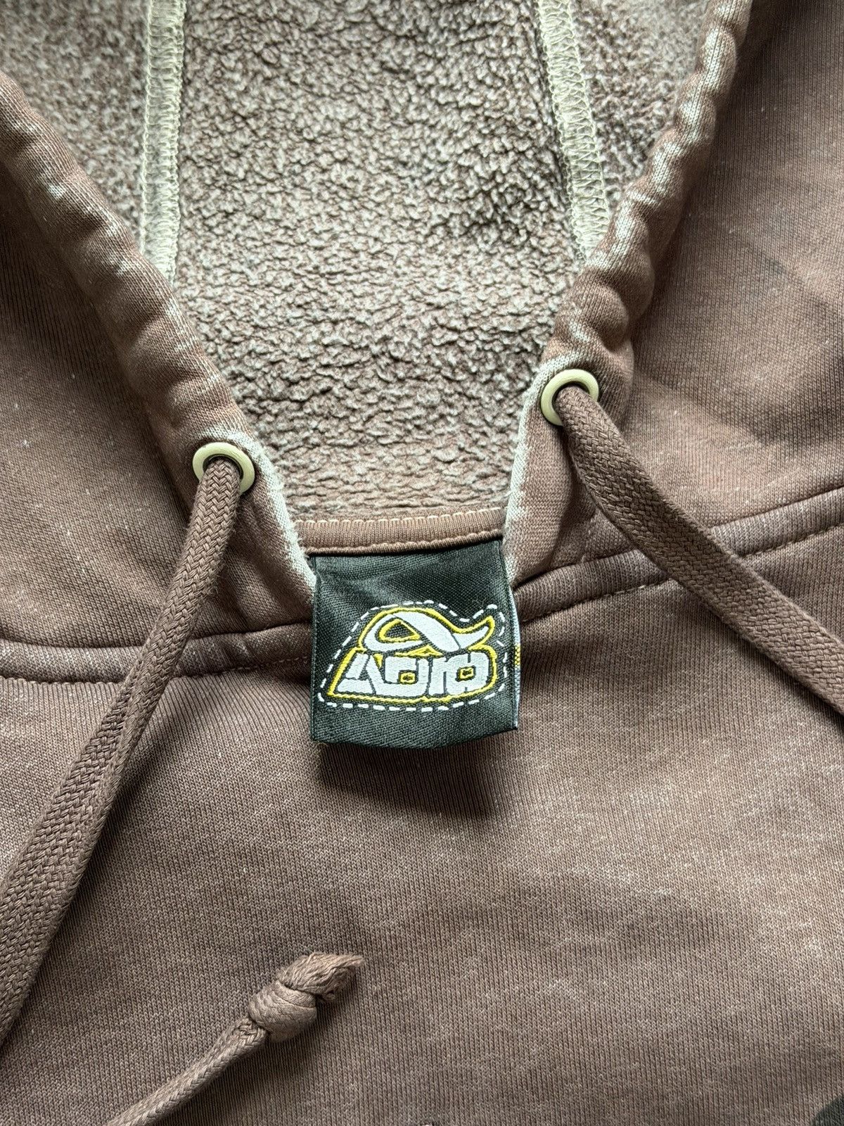 Vintage Adio Y2K Mocha Brown Overdyed Baggy Skate Hoodie Sweatshirt Size US L / EU 52-54 / 3 - 6 Thumbnail
