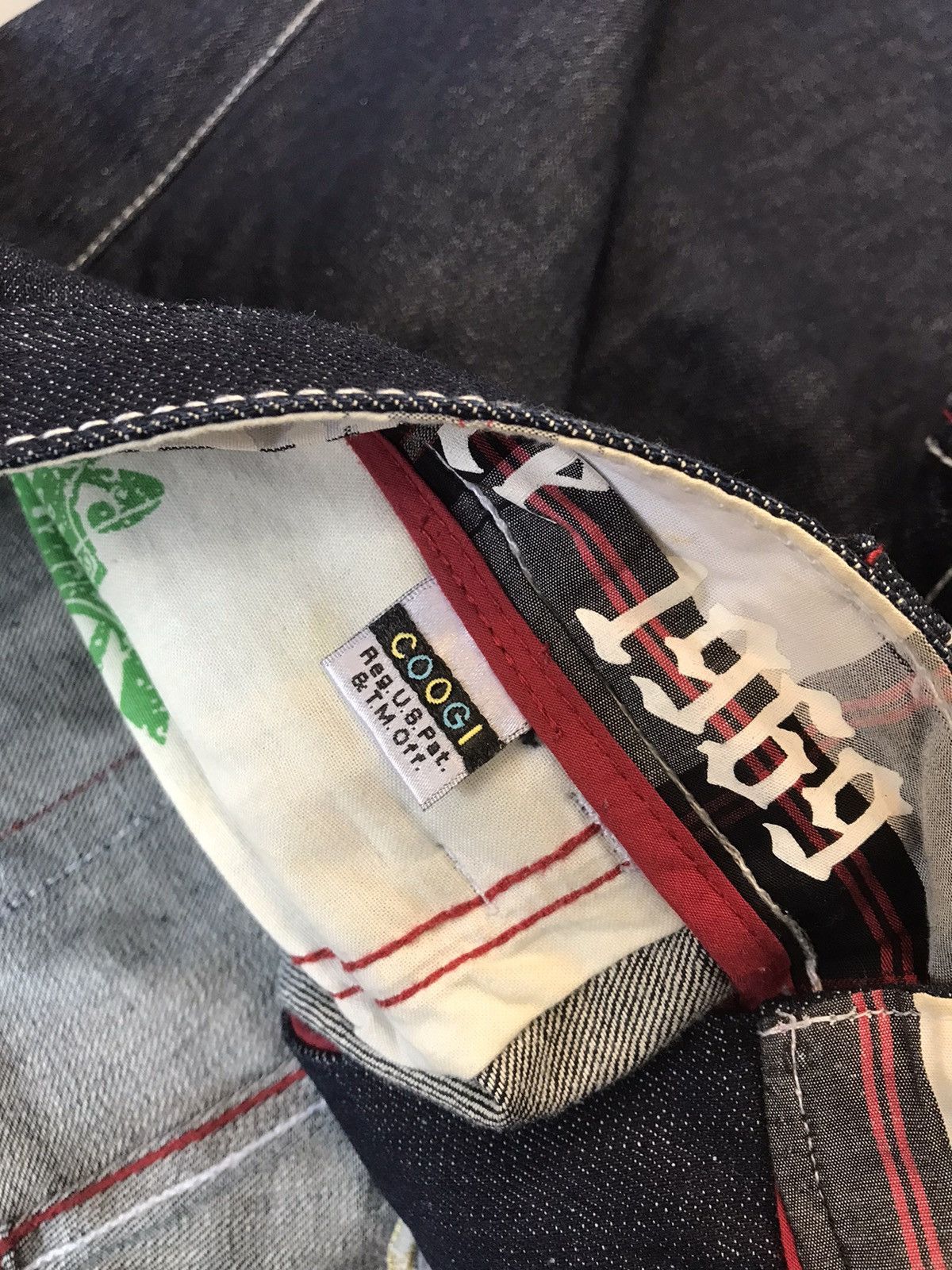 Coogi × Vintage Vintage Coogi SpellOut earth wing crown 👑 embroidered denim Size US 41 - 8 Thumbnail