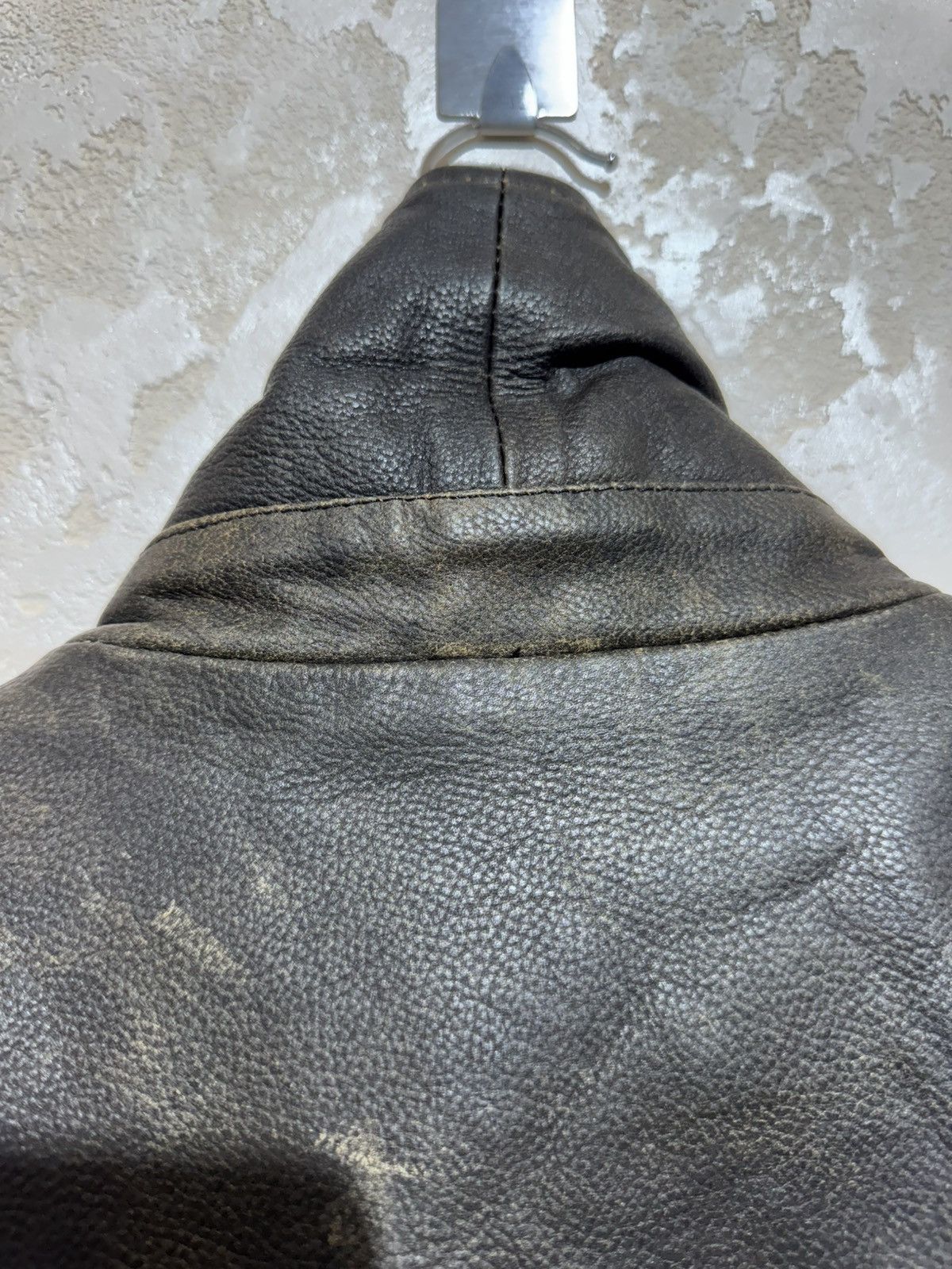 Ben Sherman Ben Sherman Vintage Heavy Faded Leather Jacket Size XL Size US XL / EU 56 / 4 - 17 Thumbnail