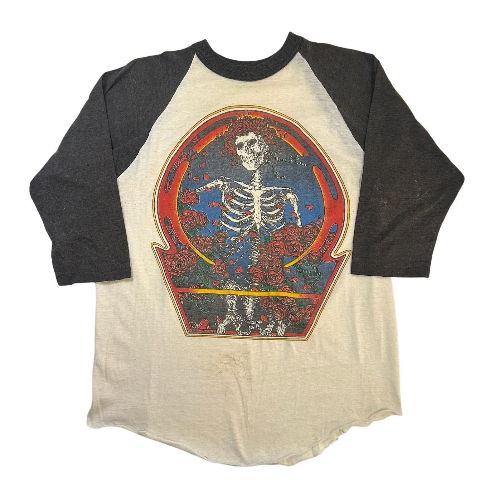 80’s 90's Grateful Dead Raglansleeve Grateful Dead 1982 Rose T-Shirt Vintage Raglan Large