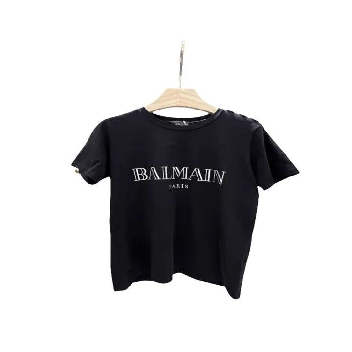 Balmain Balmain Black Short Sleeve Logo T-Shirt 0079 Size US S / EU 44-46 / 1 - 1 Thumbnail
