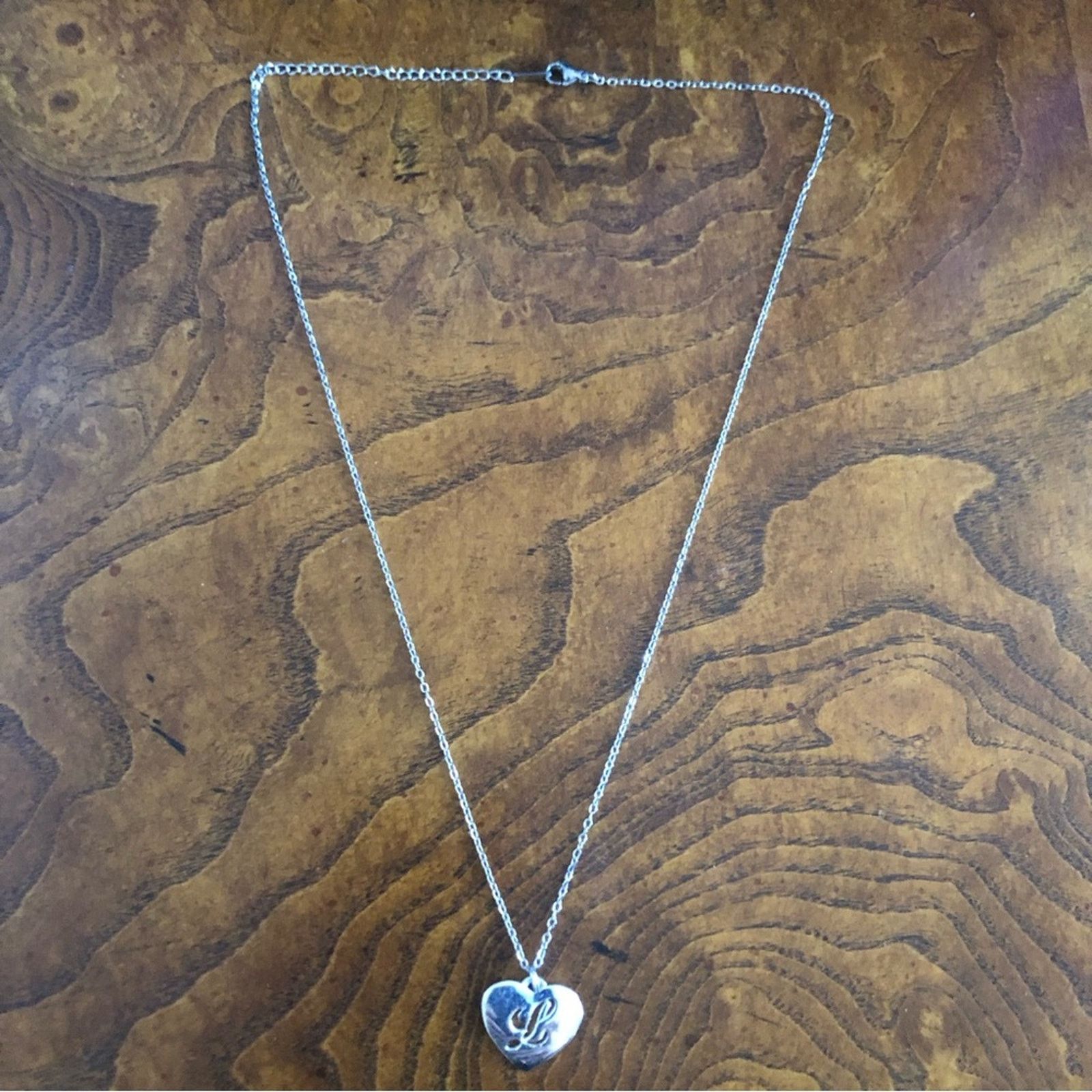 Vintage Vintage sterling monogram initial “L” heart pendant necklace Size ONE SIZE - 11 Thumbnail