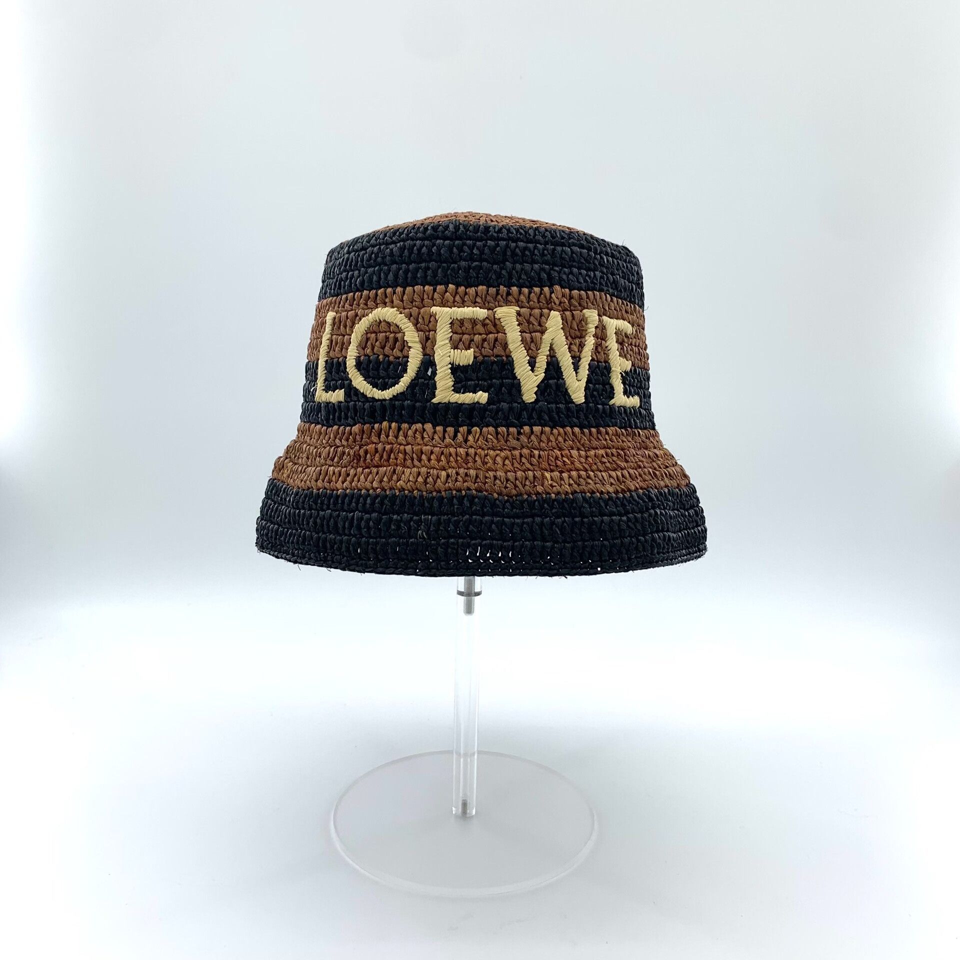 Loewe Loewe Logo Embroidery Raffia Straw Bucket Hat Size ONE SIZE - 1 Thumbnail