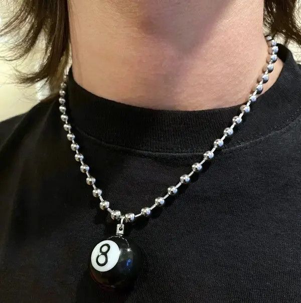 Japanese Brand Hirayama x Juri black 8 billiard pendant Necklace Size ONE SIZE - 5 Thumbnail