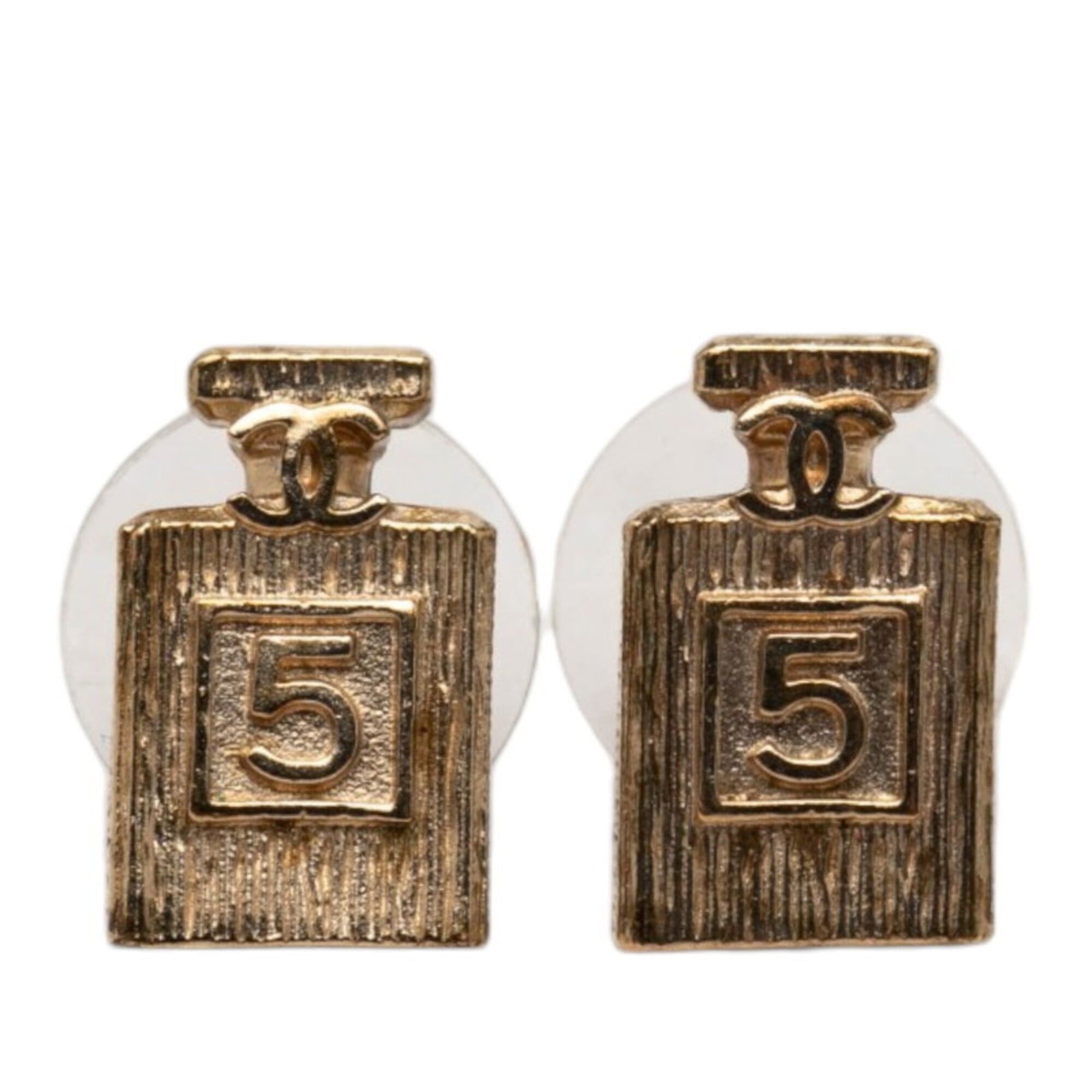 Chanel Chanel No. 5 Perfume Bottle Stud Earrings D20C Gold Plated Women's CHANEL Size ONE SIZE - 1 Thumbnail