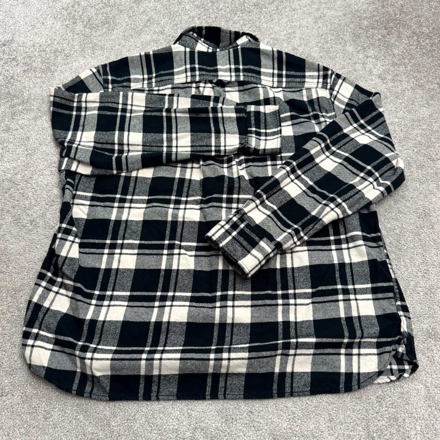 Vintage JACHS Heritage Plaid Flannel Button-Down Shirt Men 2XL Black White Cotton Casual Size US XXL / EU 58 / 5 - 2 Thumbnail