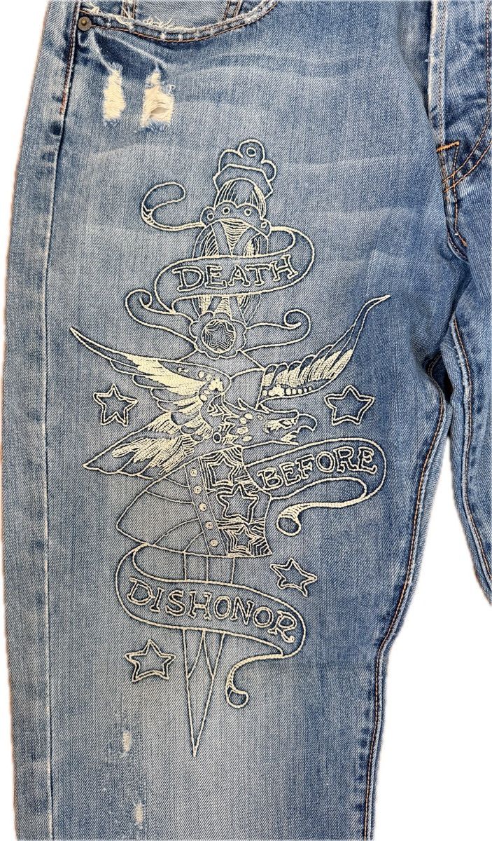 Ed Hardy Distressed Ed Hardy Spelled Out Jeans Size US 36 / EU 52 - 6 Thumbnail