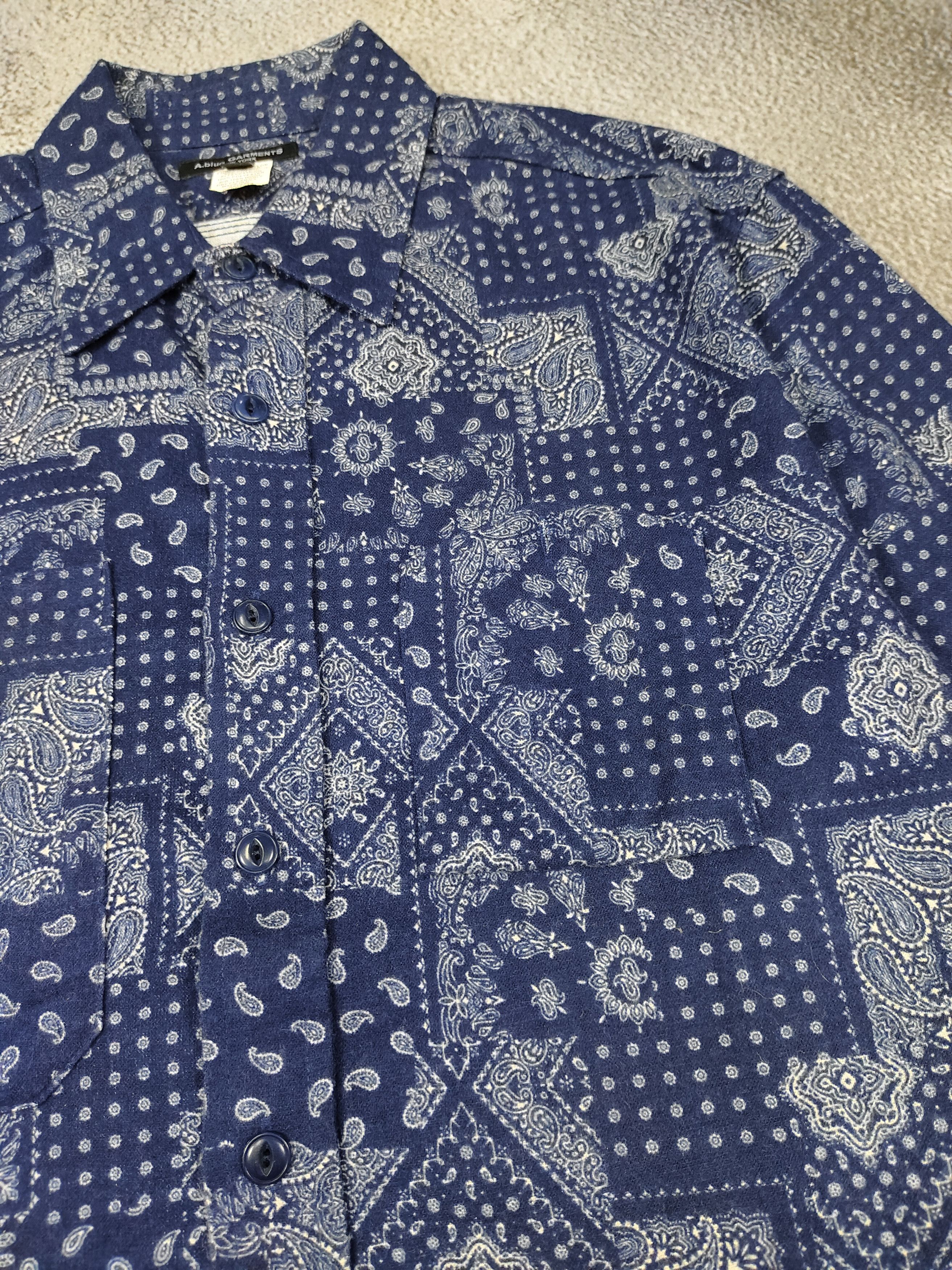 Aspesi A.Blue Garments- Bandana Patchwork Paisley AOP Flannel Shirt Size US L / EU 52-54 / 3 - 3 Thumbnail