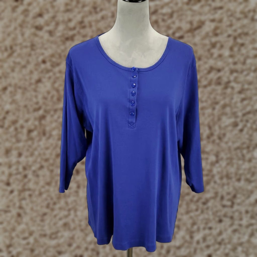 Vintage DULUTH TRADING Women's 2XL Purple Long Sleeve Henley Pullover Casual Shirt Size XXL / US 16-18 / IT 52-54 - 1 Thumbnail
