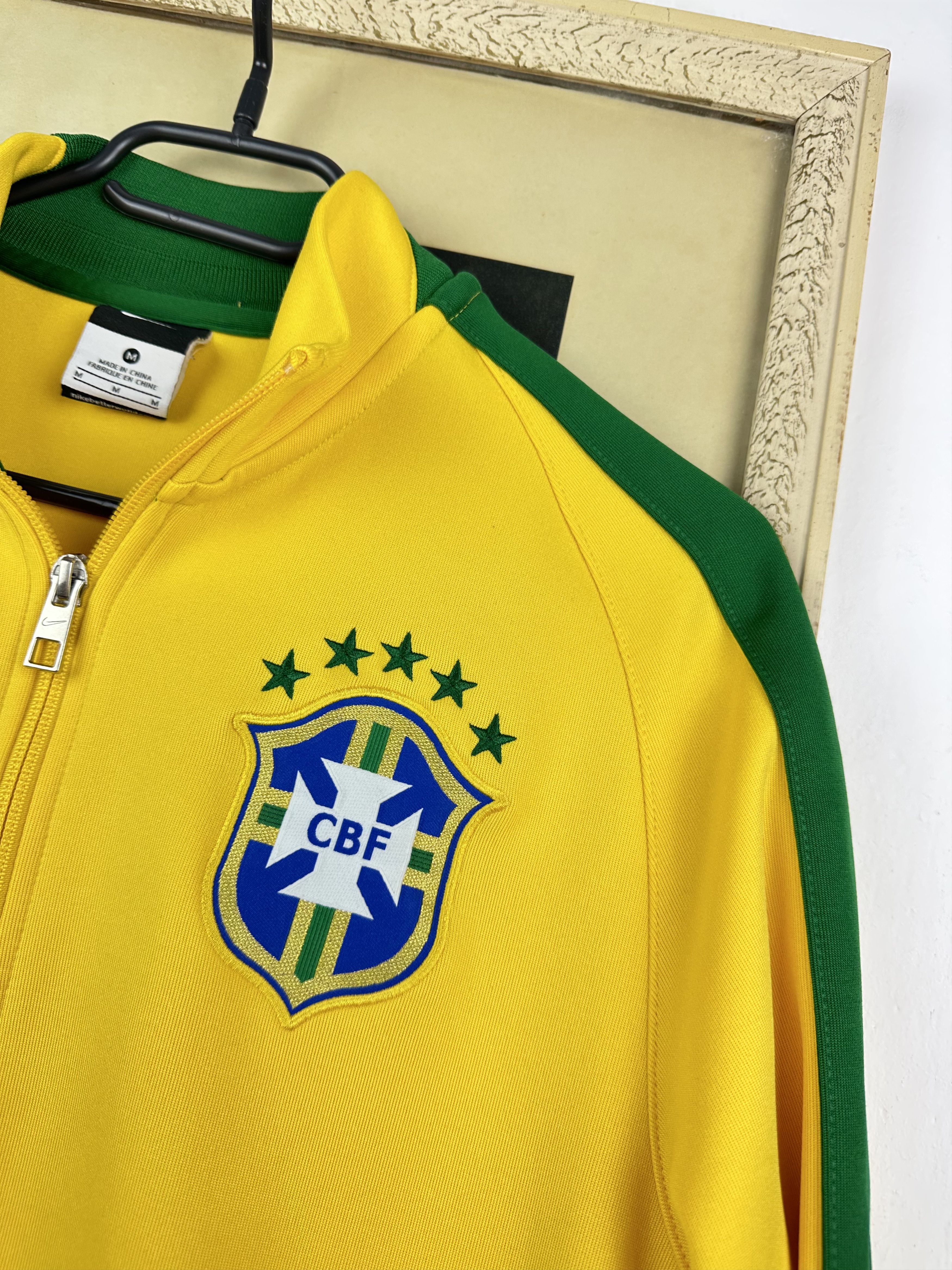Nike Nike Brazil Football Jacket Track Top Soccer Rare Yellow Size US M / EU 48-50 / 2 - 3 Thumbnail