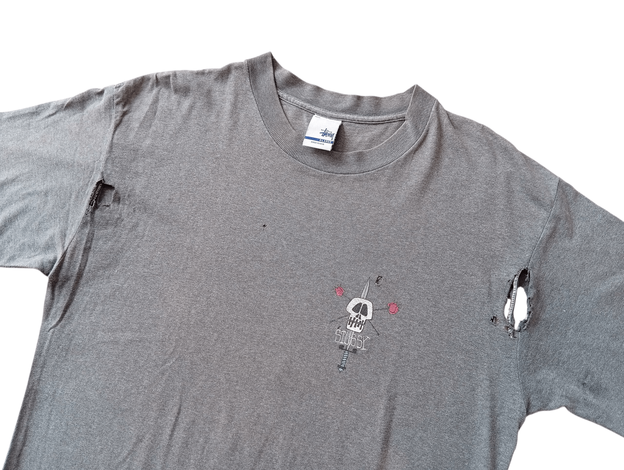 Stussy 90s thrashed Stussy skull roses sword tee Size US L / EU 52-54 / 3 - 2 Thumbnail
