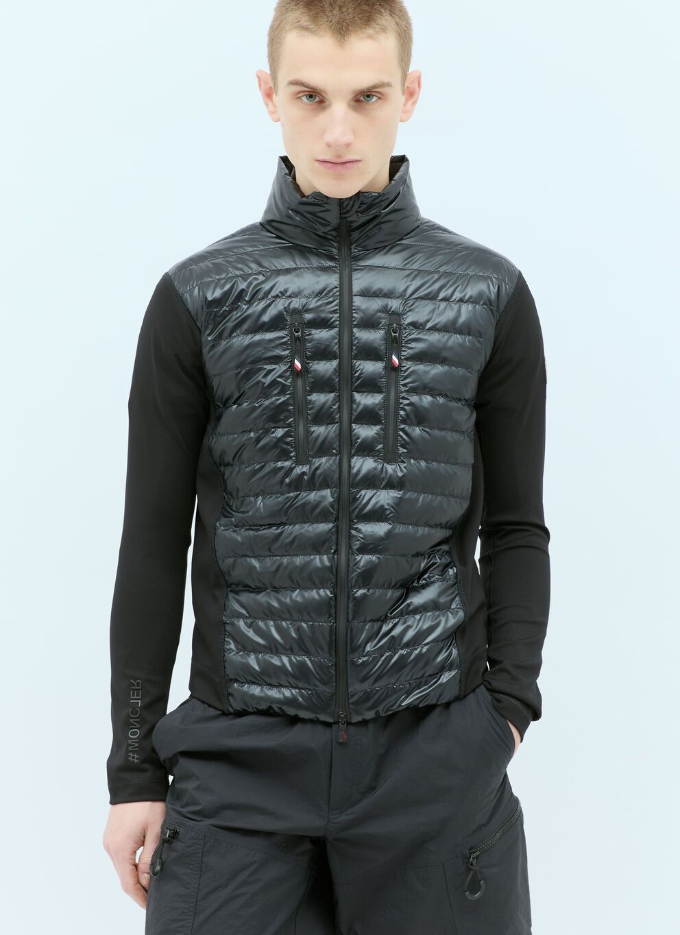 image of Moncler Grenoble Padded Zip-Up Cardigan in Black, Men's (Size 2XL)