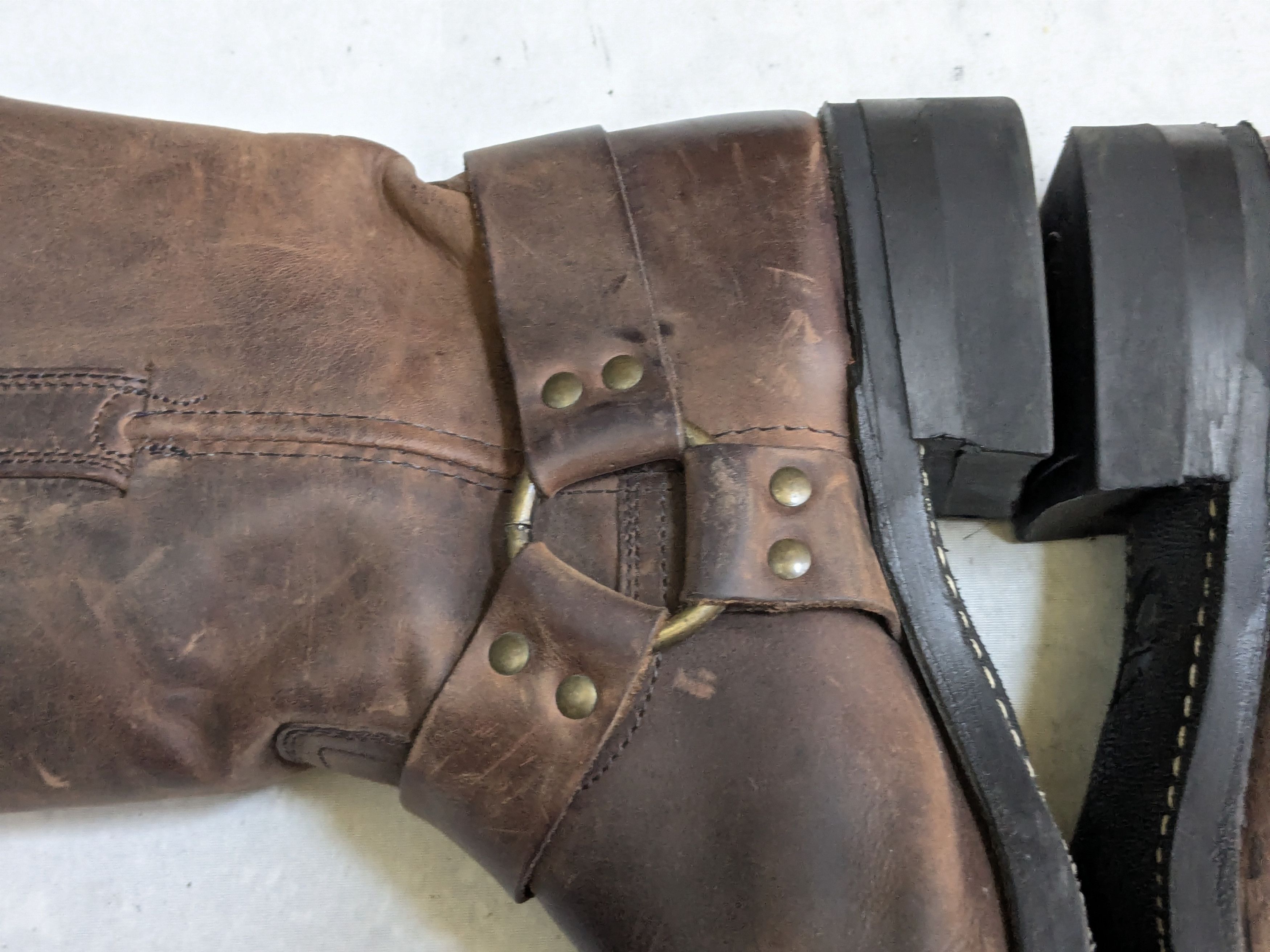 Frye Frye Harness Boots Brown Leather 10 M Buckle Size US 10 / EU 43 - 13 Thumbnail