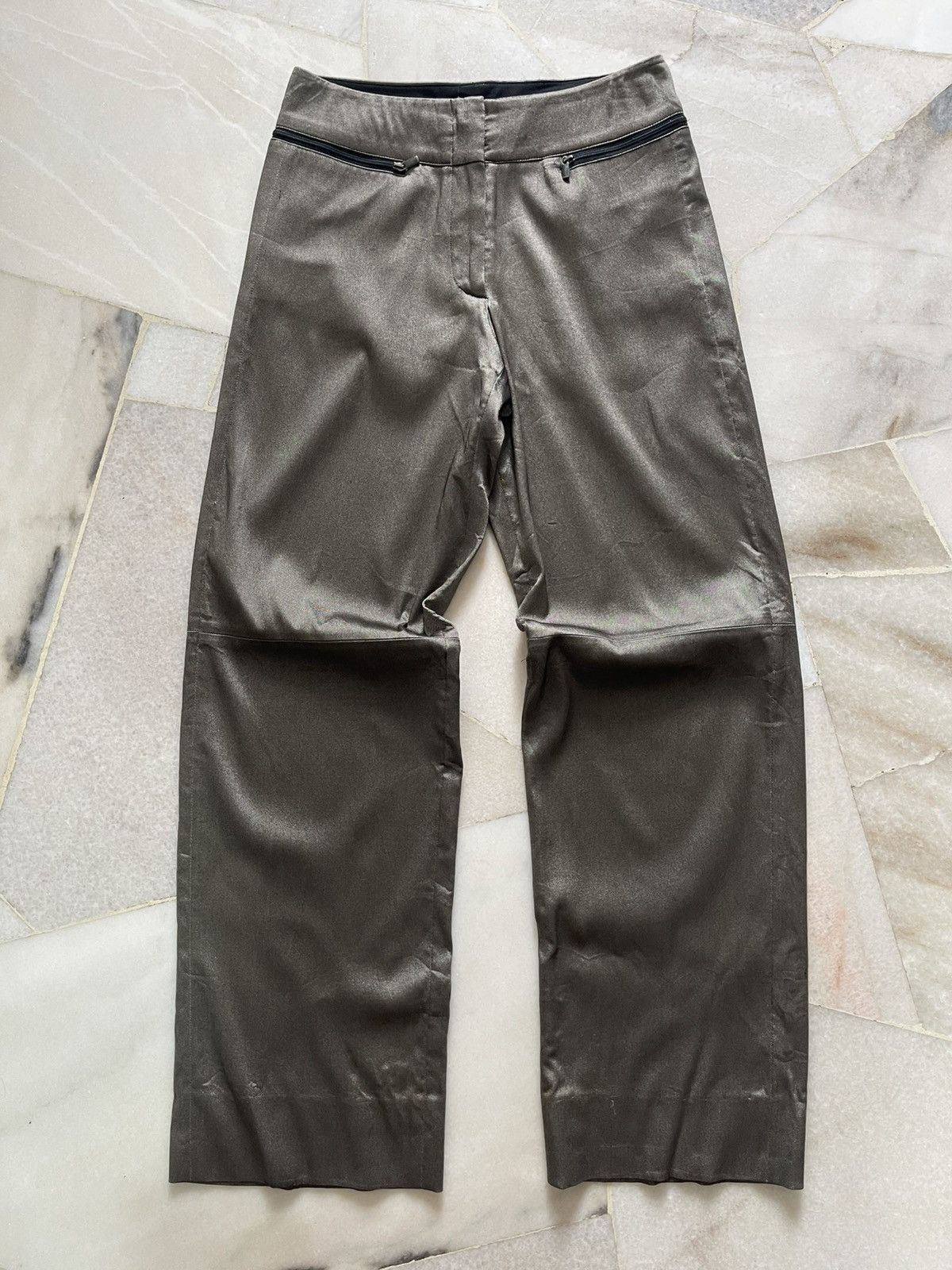 Emporio Armani 2002 Emporio Armani Waist Pocket Metalic Pants Size US 27 - 1 Thumbnail
