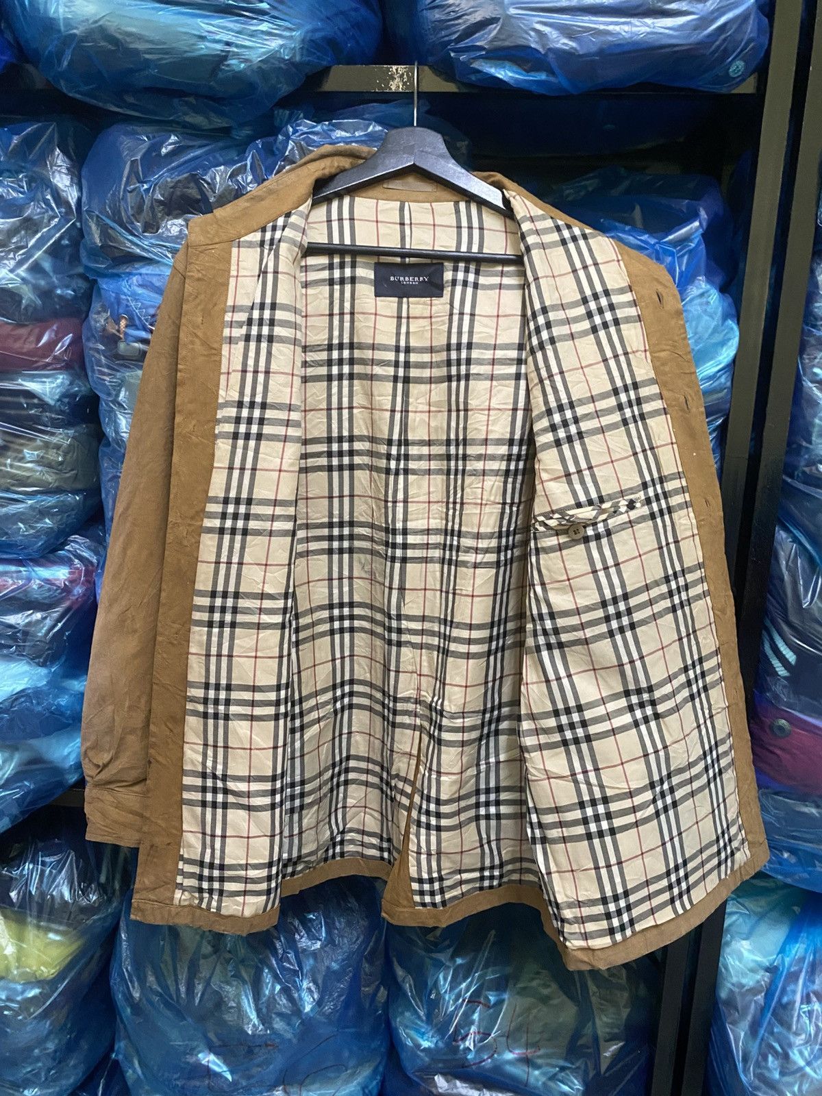 Burberry Vintage Burberry London Brown Faux Suede Car Coat Nova Check Size US M / EU 48-50 / 2 - 8 Thumbnail