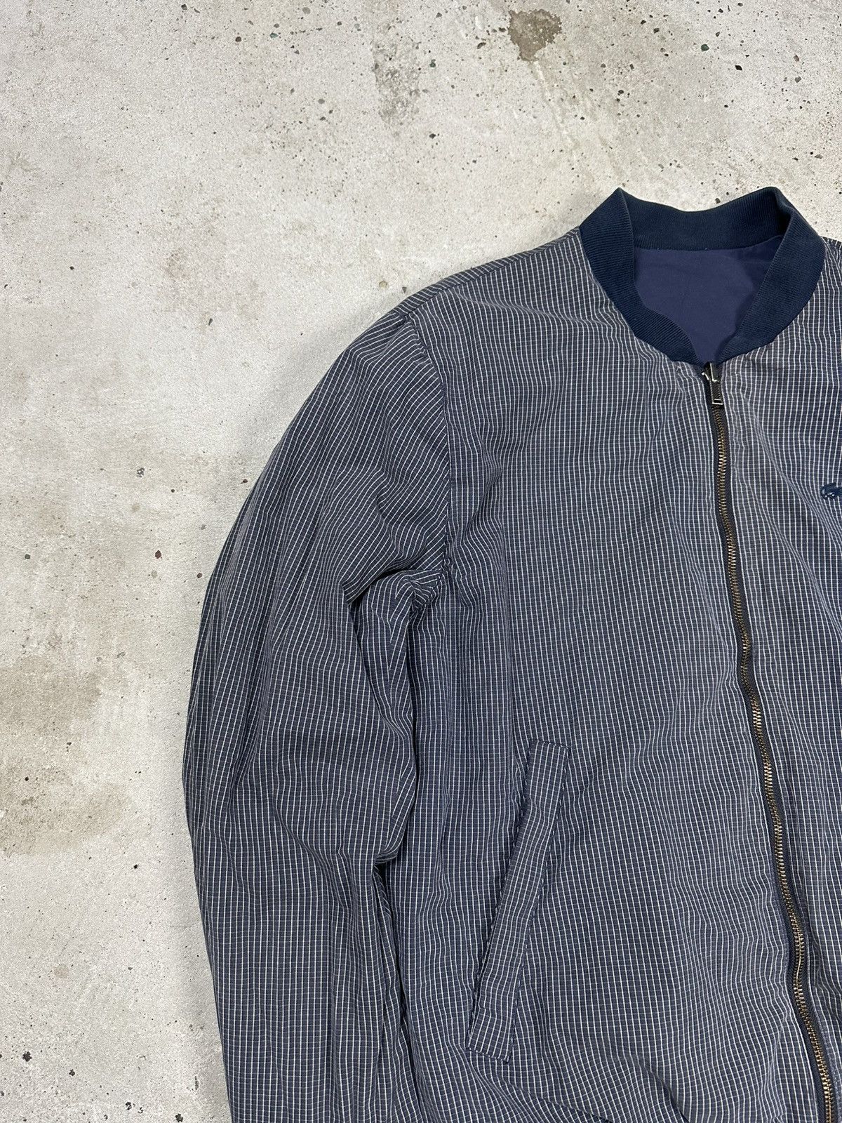 Lacoste × Vintage Vintage 90s Lacoste Reversible Bomber Jacket Navy Check Size US L / EU 52-54 / 3 - 10 Thumbnail