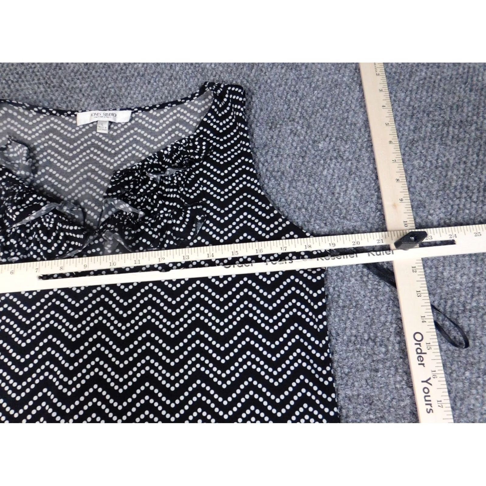 Vintage Jones Studio Blouse L Womens Black Pullover Sleeveless Collared Button Stretch Casual Regular Size L / US 10 / IT 46 - 5 Thumbnail