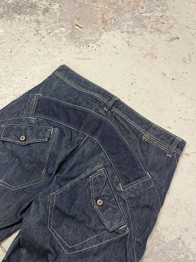 Marithe + Francois Girbaud SS2006 Marithé + François Girbaud Navy Structural Brut Denim Jeans Size US 34 / EU 50 - 10 Thumbnail