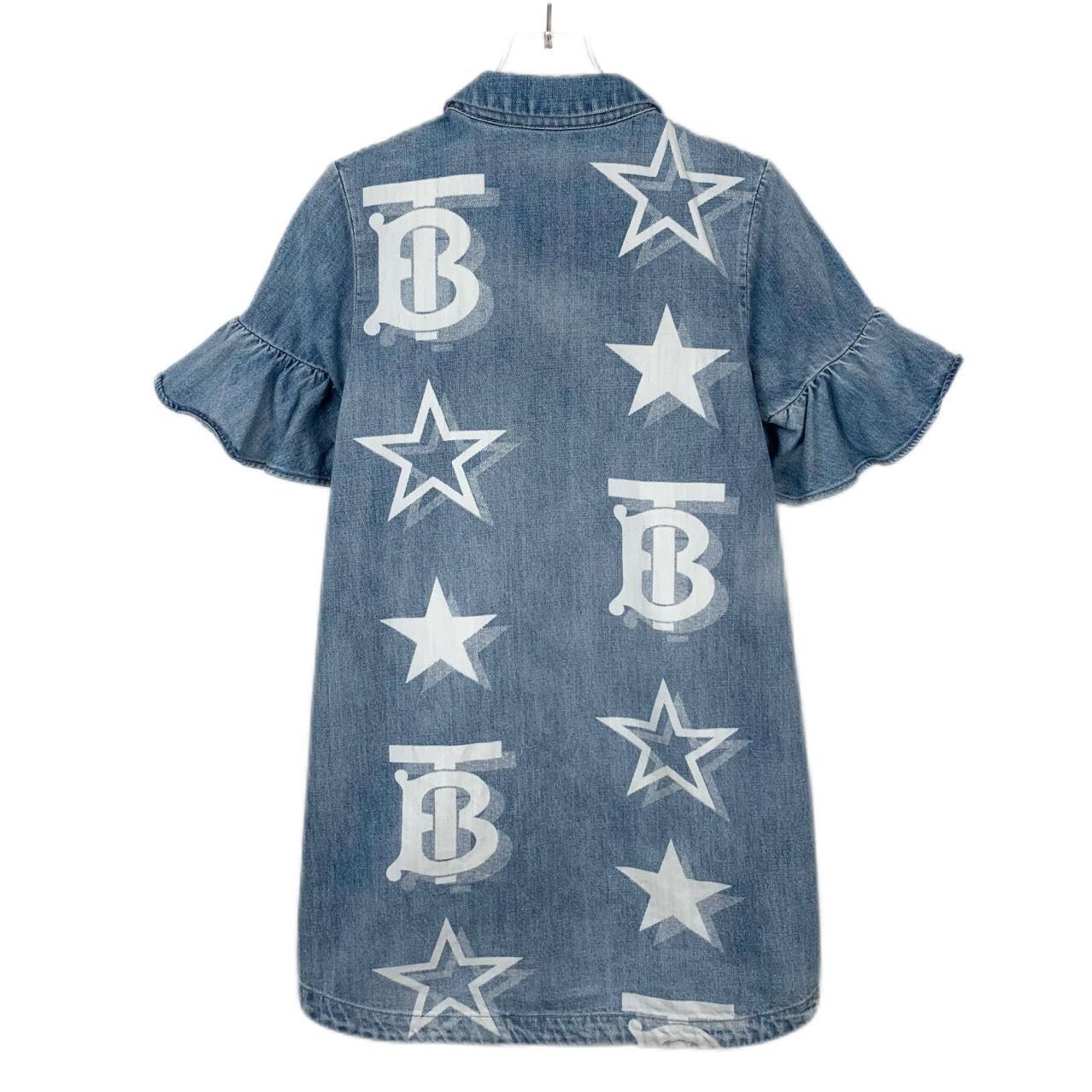 Burberry Burberry Blue Patterned Cotton Denim Dress (Size 12Y) Size XXS / US 00 / IT 34 - 8 Thumbnail
