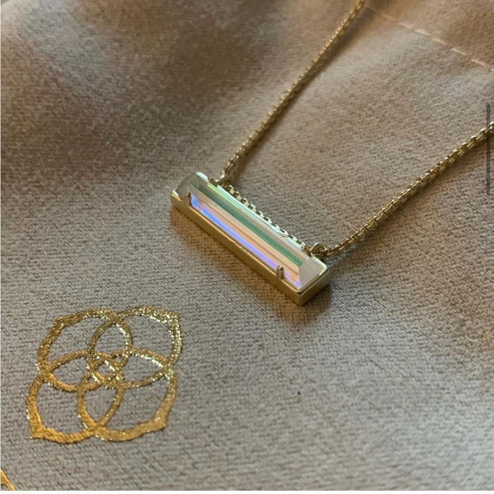Kendra Scott Kendra Scott Leanor Rose Gold Chain Dichroic Glass Necklace Size ONE SIZE - 4 Thumbnail