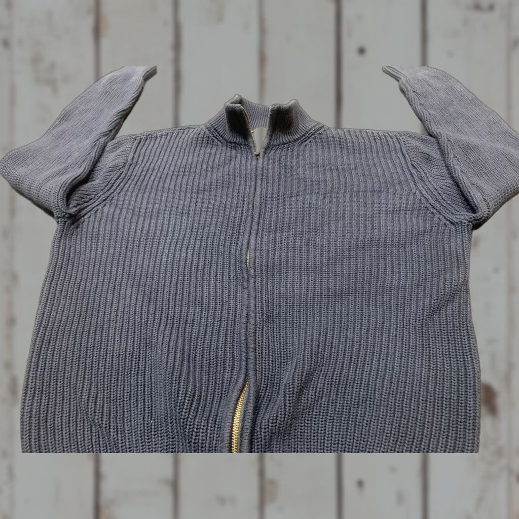 Vintage L.L. Bean Men's Sweater Full Zip Knit Cable Cotton Long Sleeve Blue Size Large Casual & Winter Size US L / EU 52-54 / 3 - 1 Thumbnail