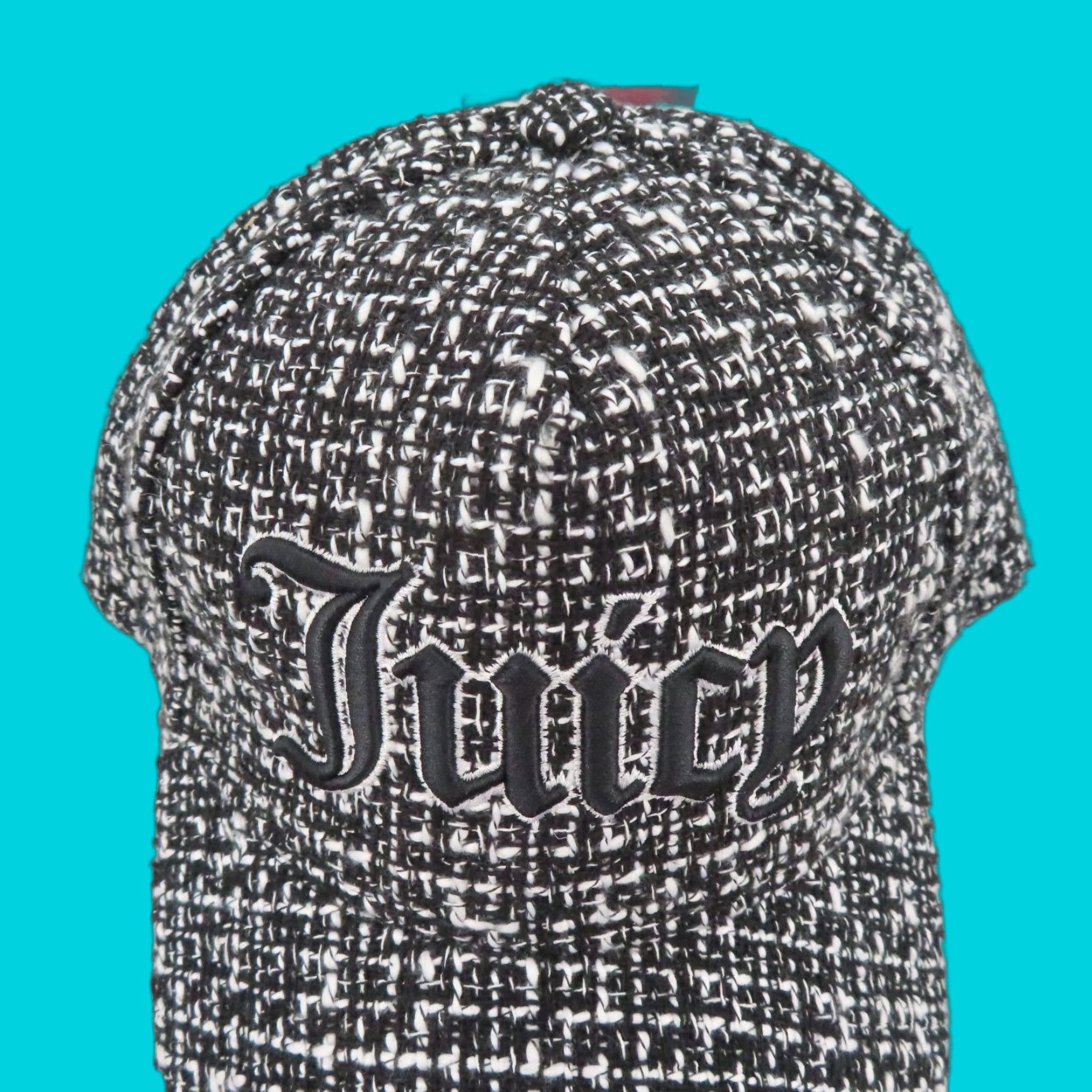 Juicy Couture Juicy Couture Baseball Hat Cap Women One Size Black White Tweed Embroidered NEW OSFM Adjustable Hats Urban Casual Size ONE SIZE - 1 Thumbnail